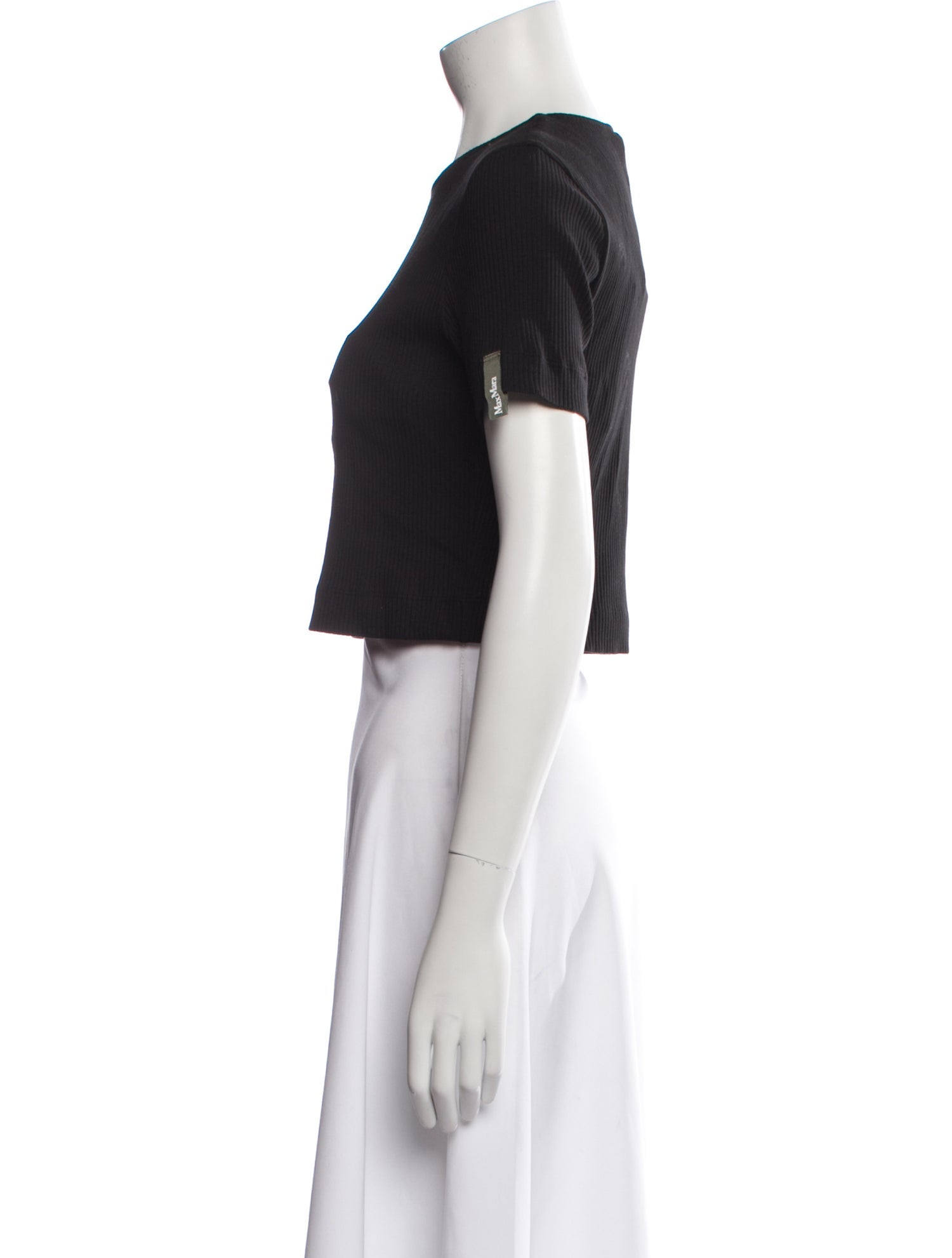 Max Mara Crew Neck Short Sleeve Crop Top w/ Tags