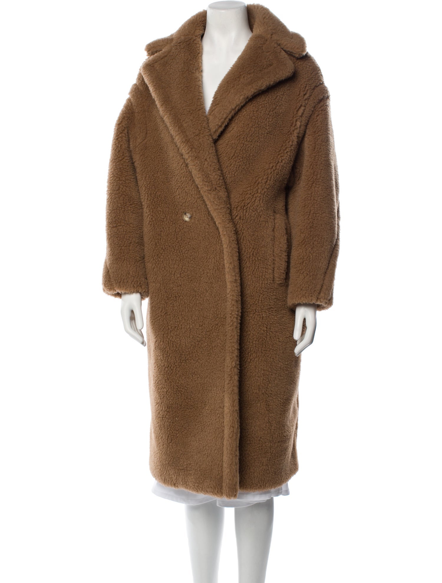Max Mara Camel Hair Faux Fur Coat