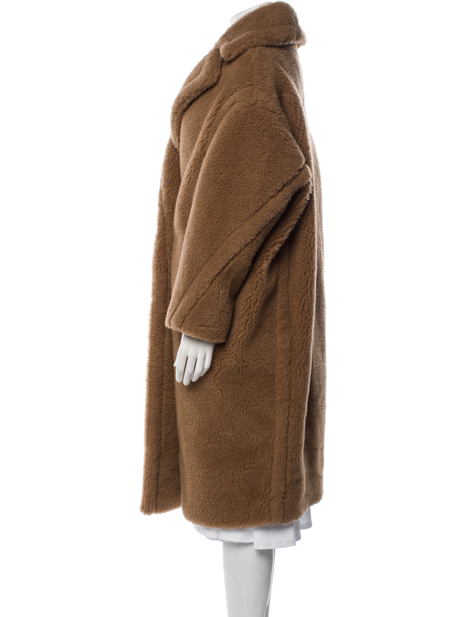 Max Mara Camel Hair Faux Fur Coat