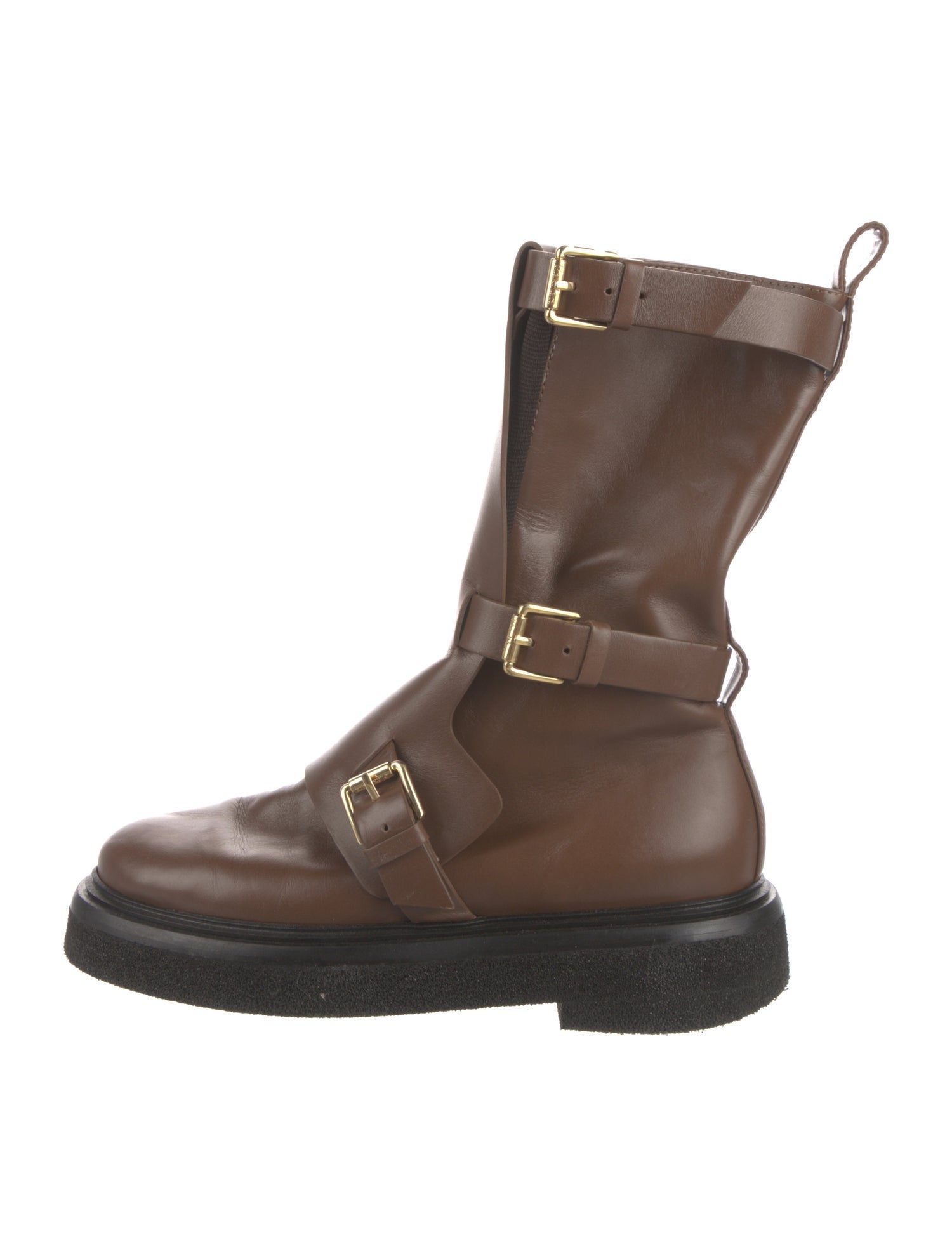 Max Mara Leather Moto Boots