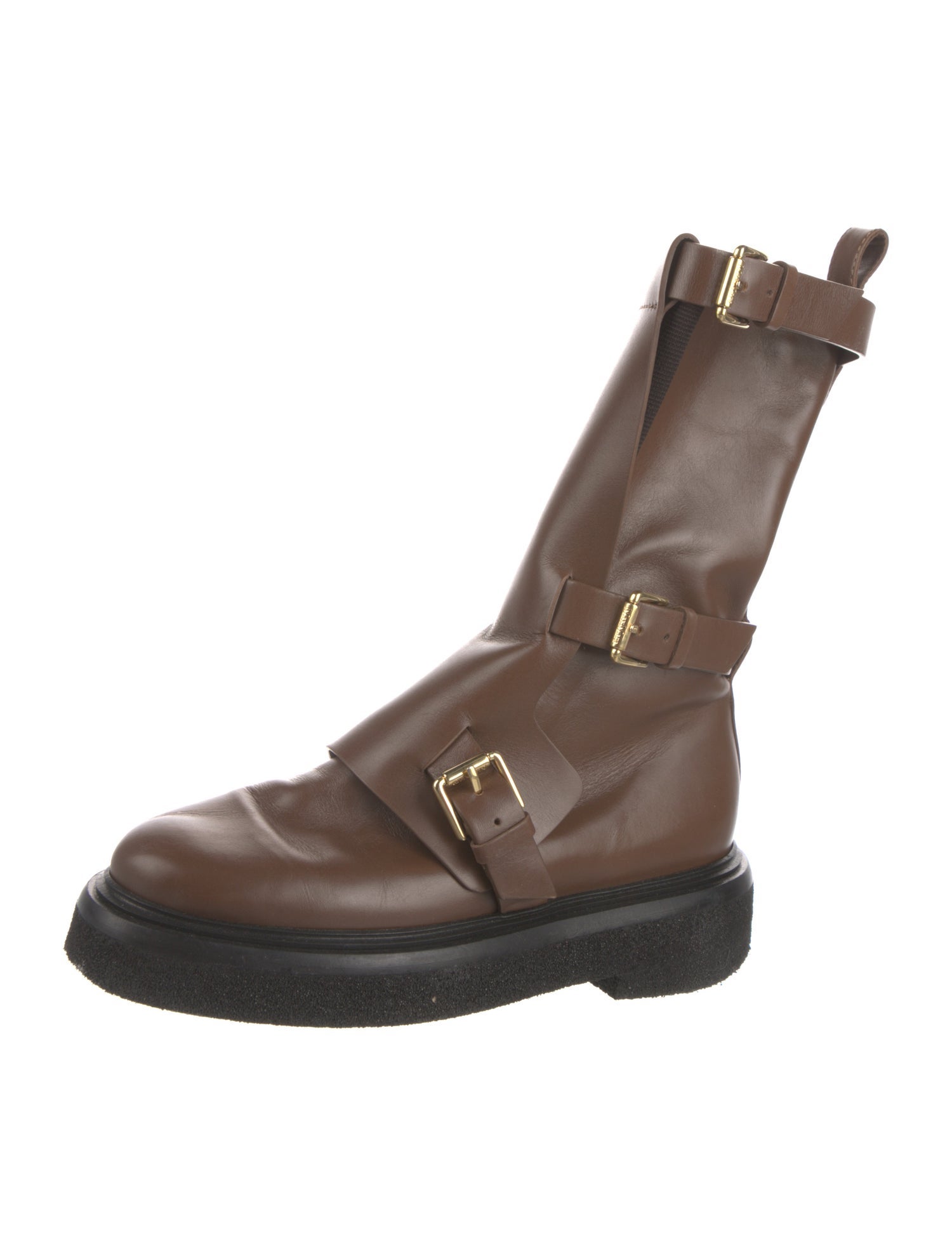 Max Mara Leather Moto Boots