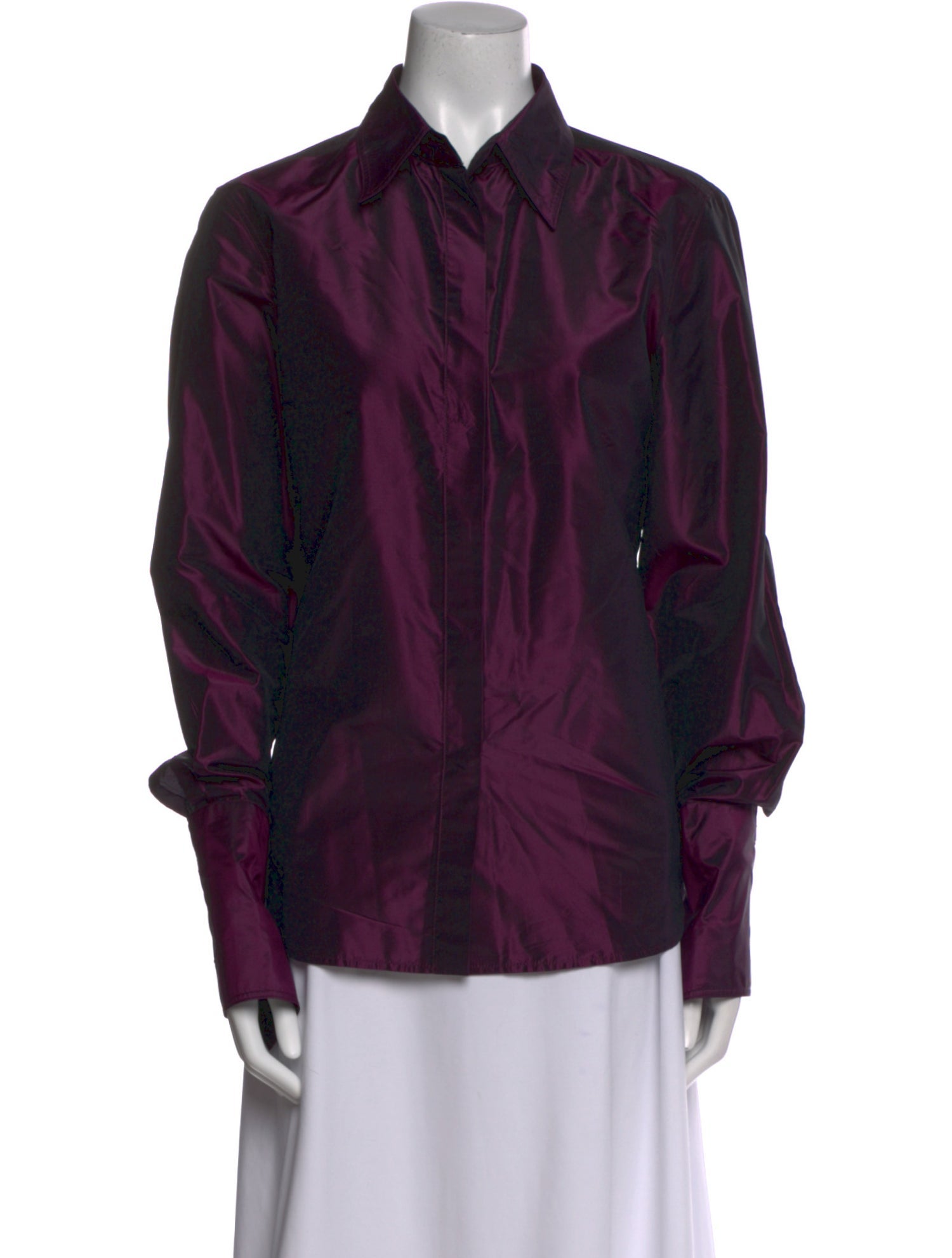 Max Mara Silk Animal Print Button-Up Top