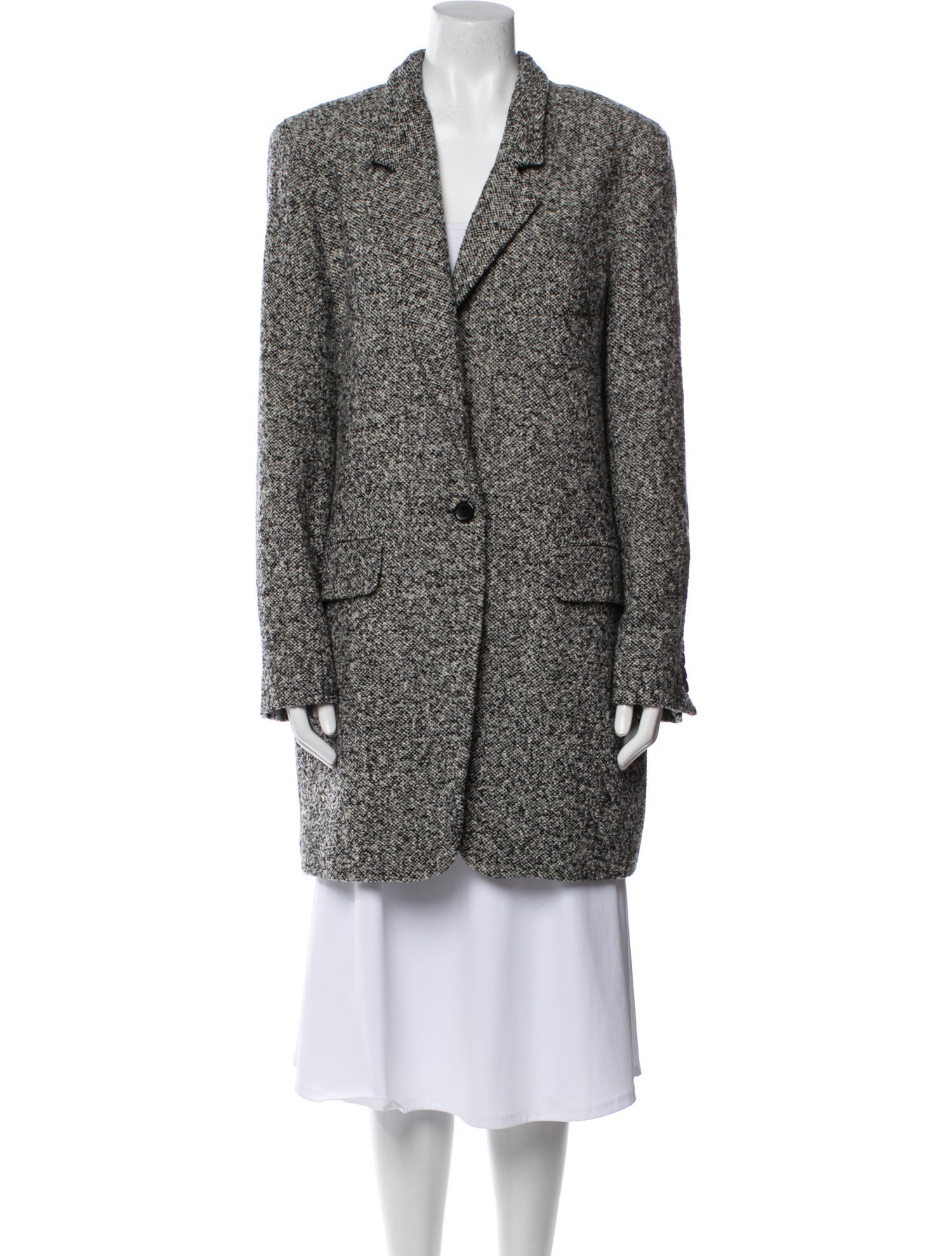 Max Mara Virgin Wool Tweed Pattern Coat