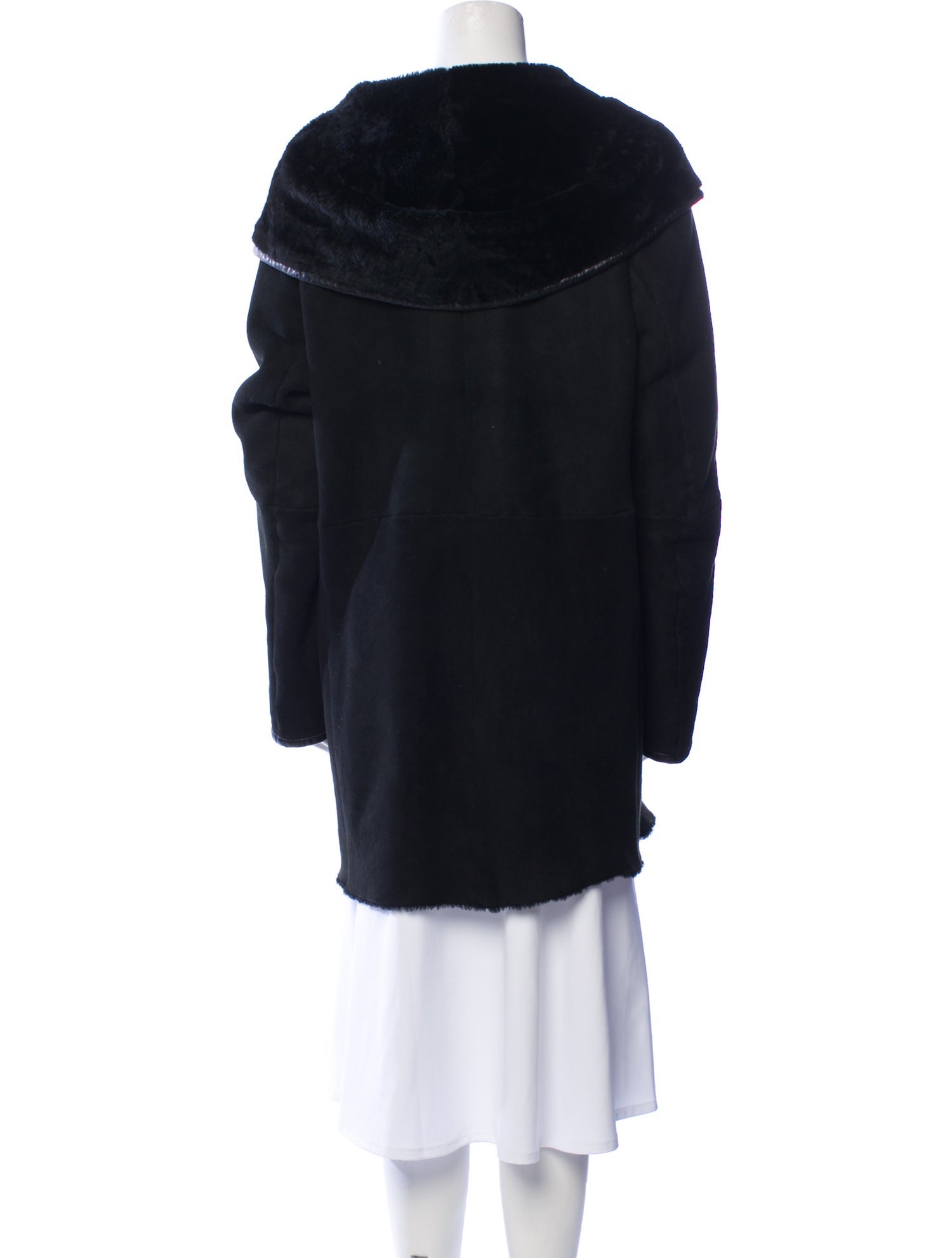 Max Mara Leather Faux Fur Coat