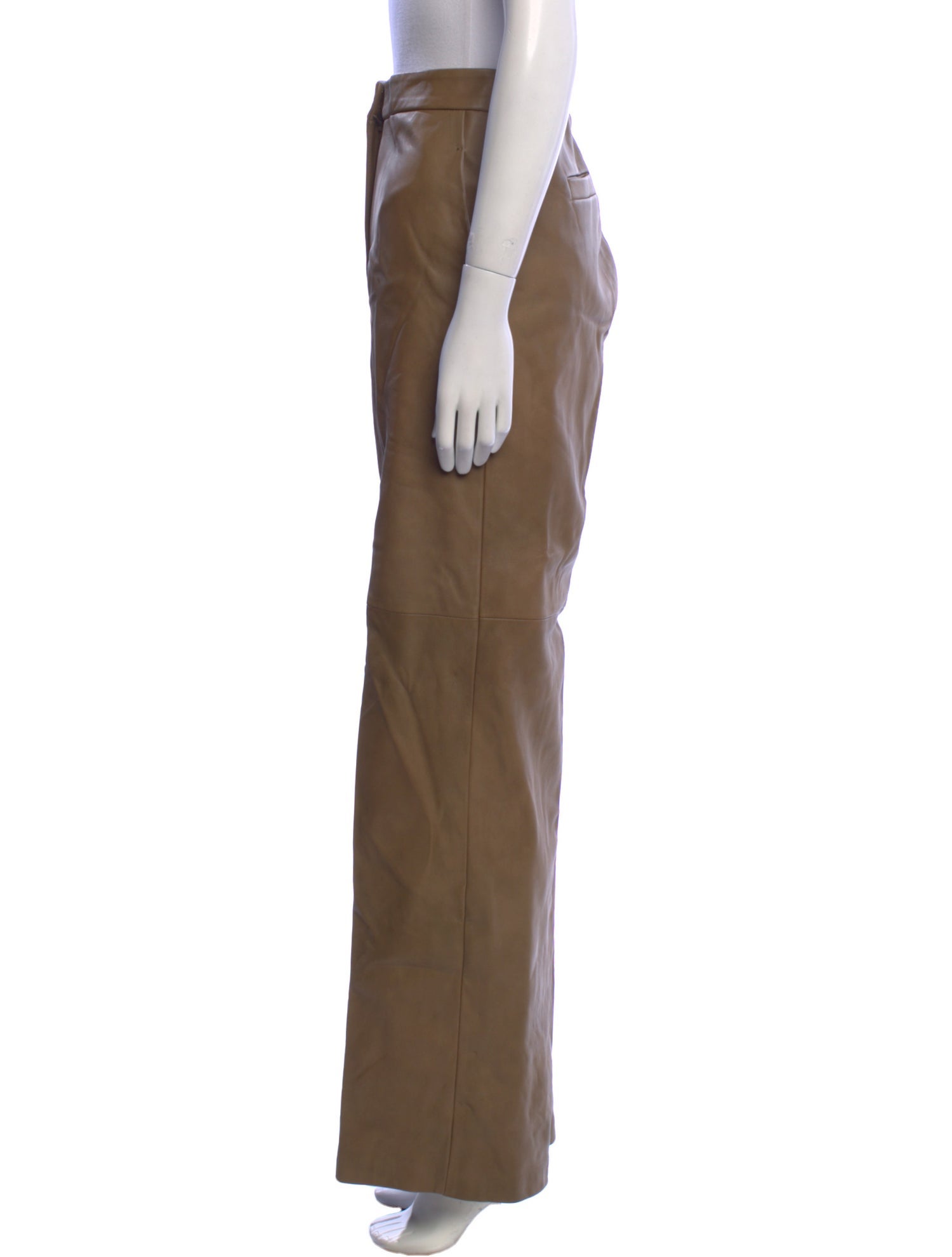 Max Mara Lamb Leather Wide Leg Pants