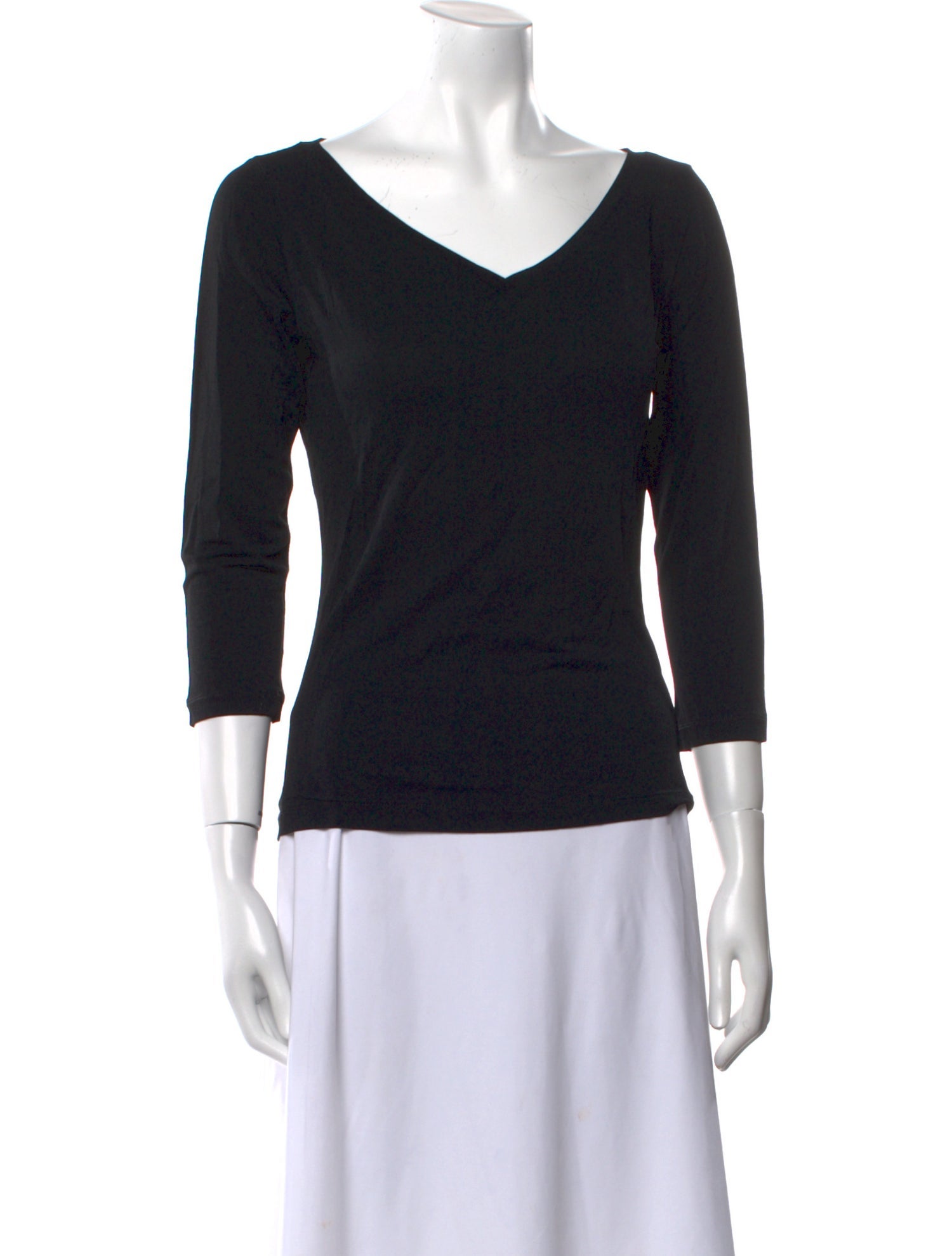 Max Mara V-Neck Three-Quarter Sleeve Top