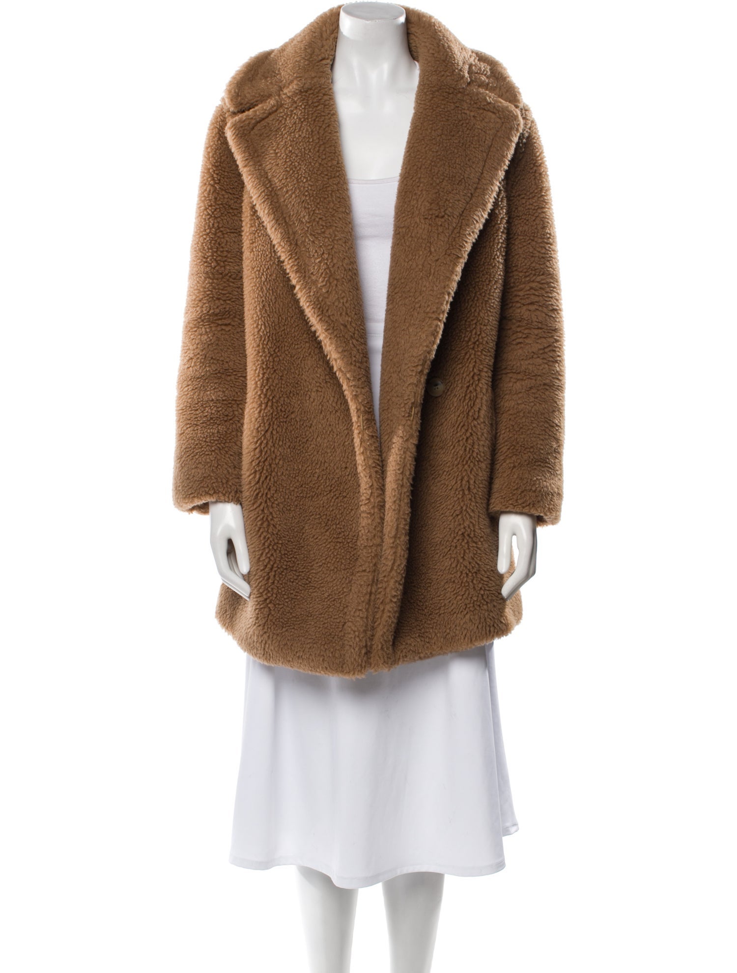 Max Mara Camel Hair Faux Fur Coat