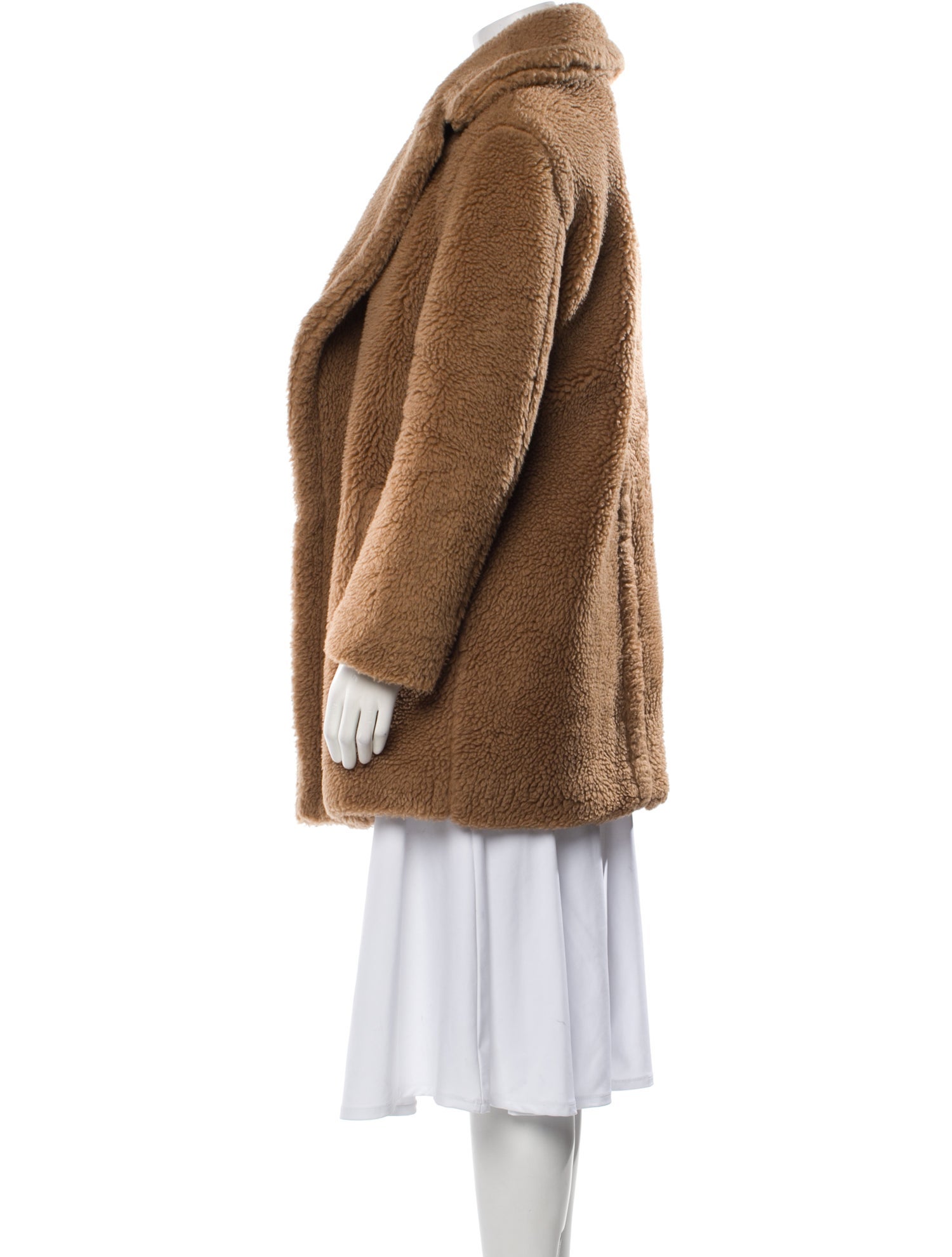 Max Mara Camel Hair Faux Fur Coat