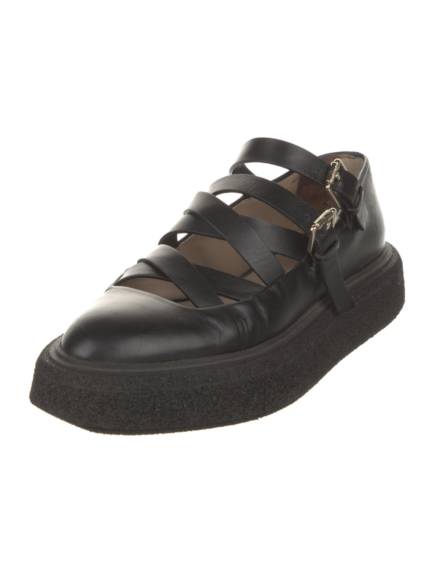 Max Mara Leather Mary Jane Flats