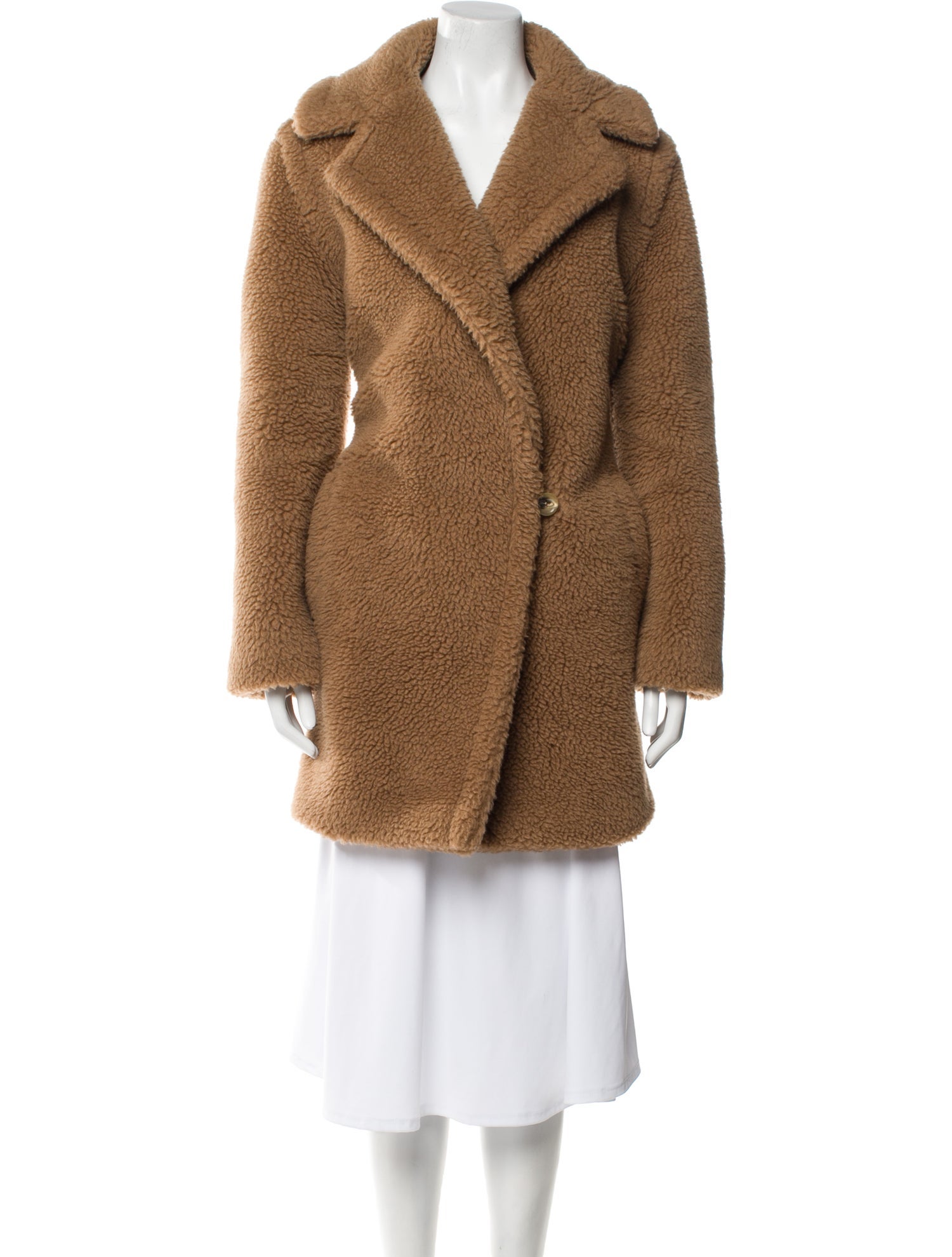 Max Mara Camel Hair Faux Fur Coat