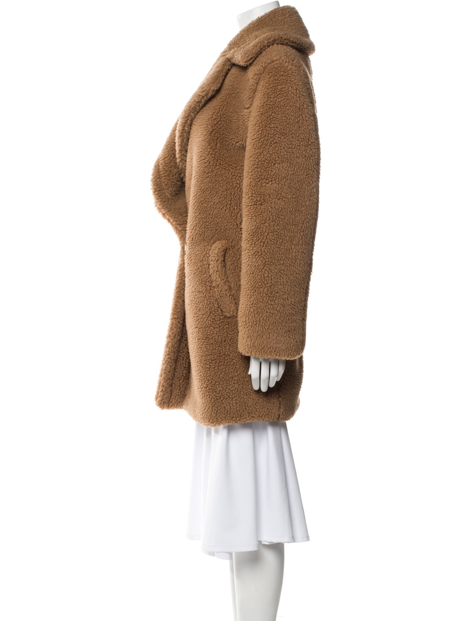 Max Mara Camel Hair Faux Fur Coat