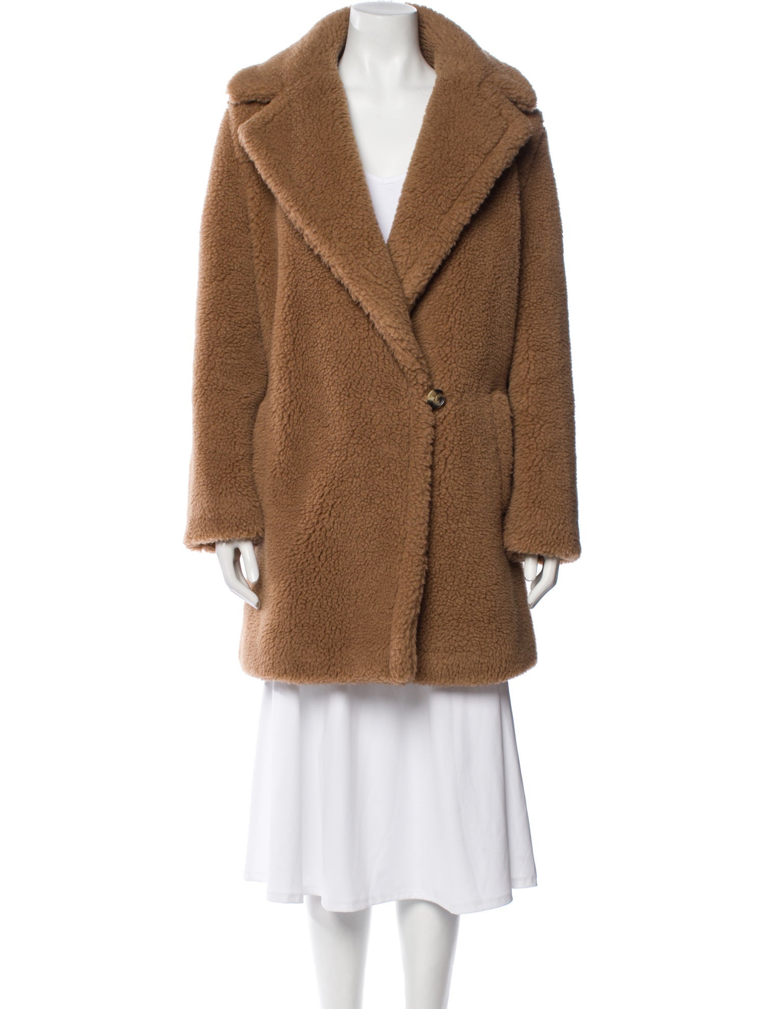 Max Mara Camel Hair Faux Fur Coat
