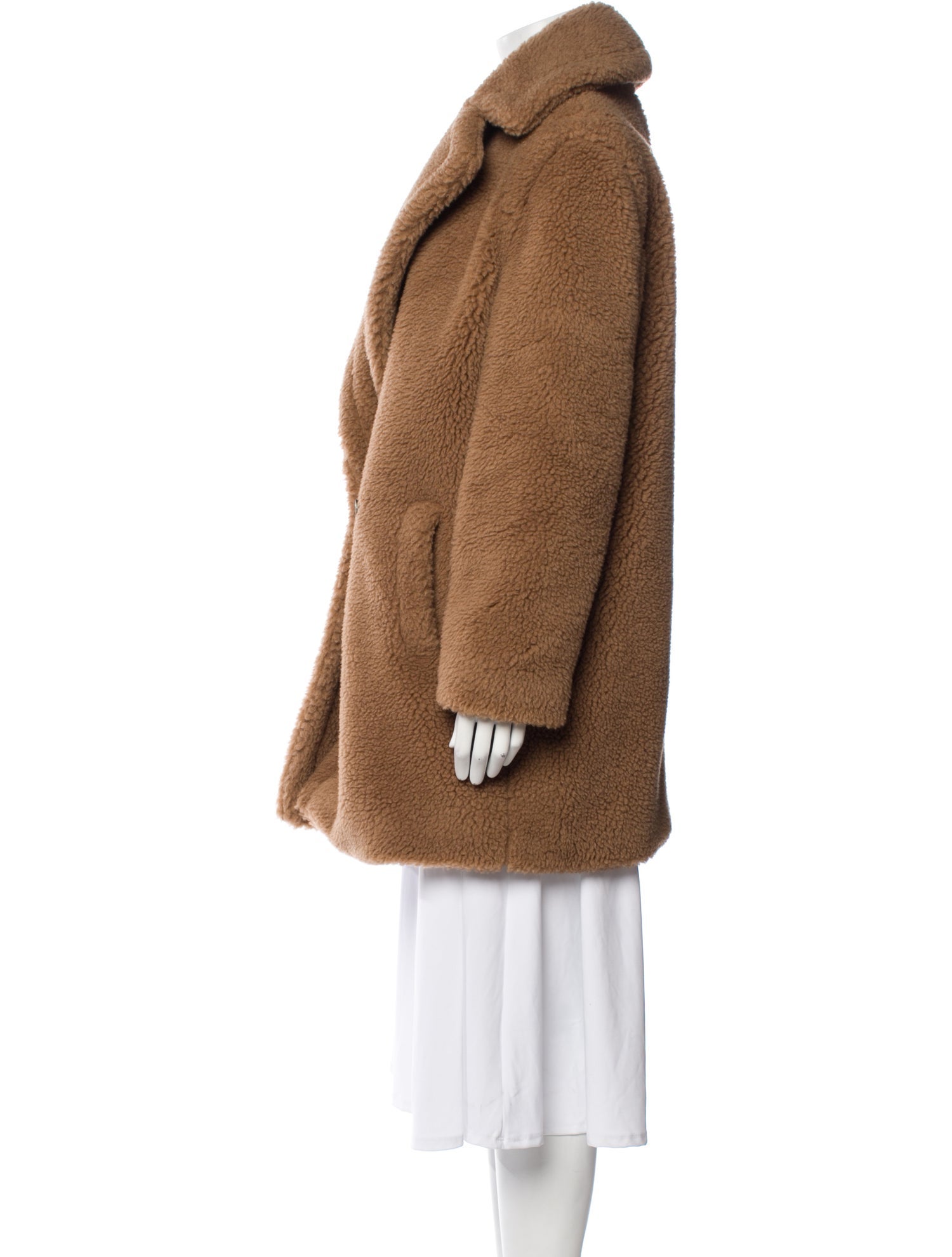 Max Mara Camel Hair Faux Fur Coat