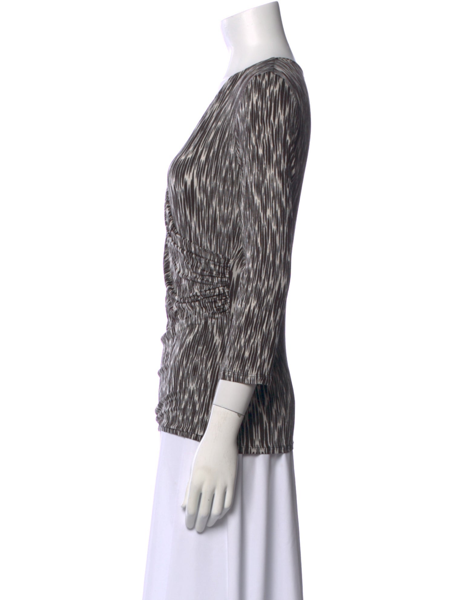 Max Mara Animal Print V-Neck Blouse
