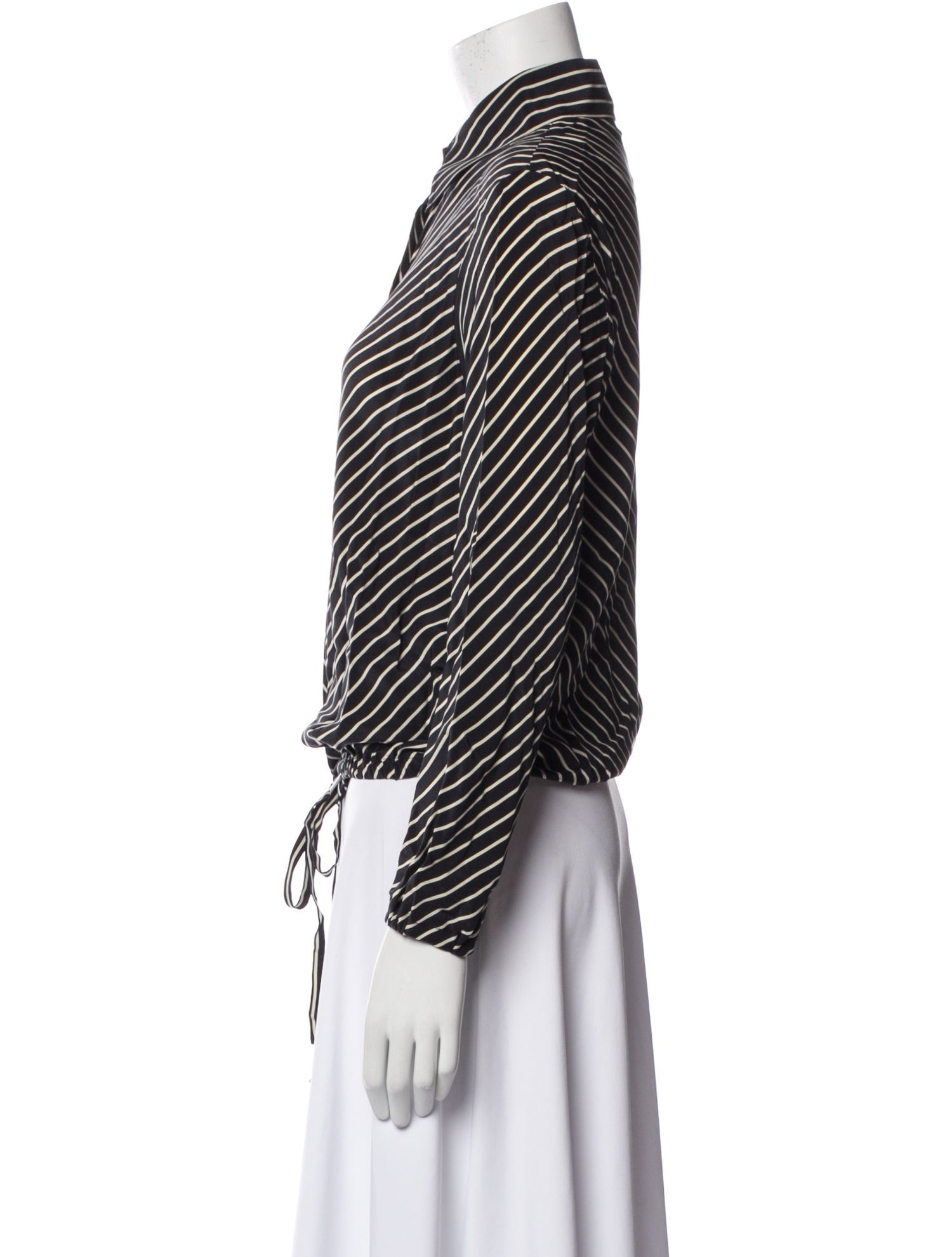 Max Mara Silk Striped Button-Up Top