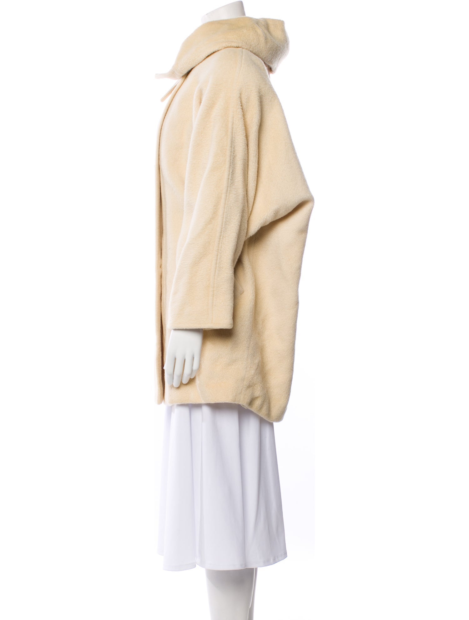 Max Mara Wool Faux Fur Coat