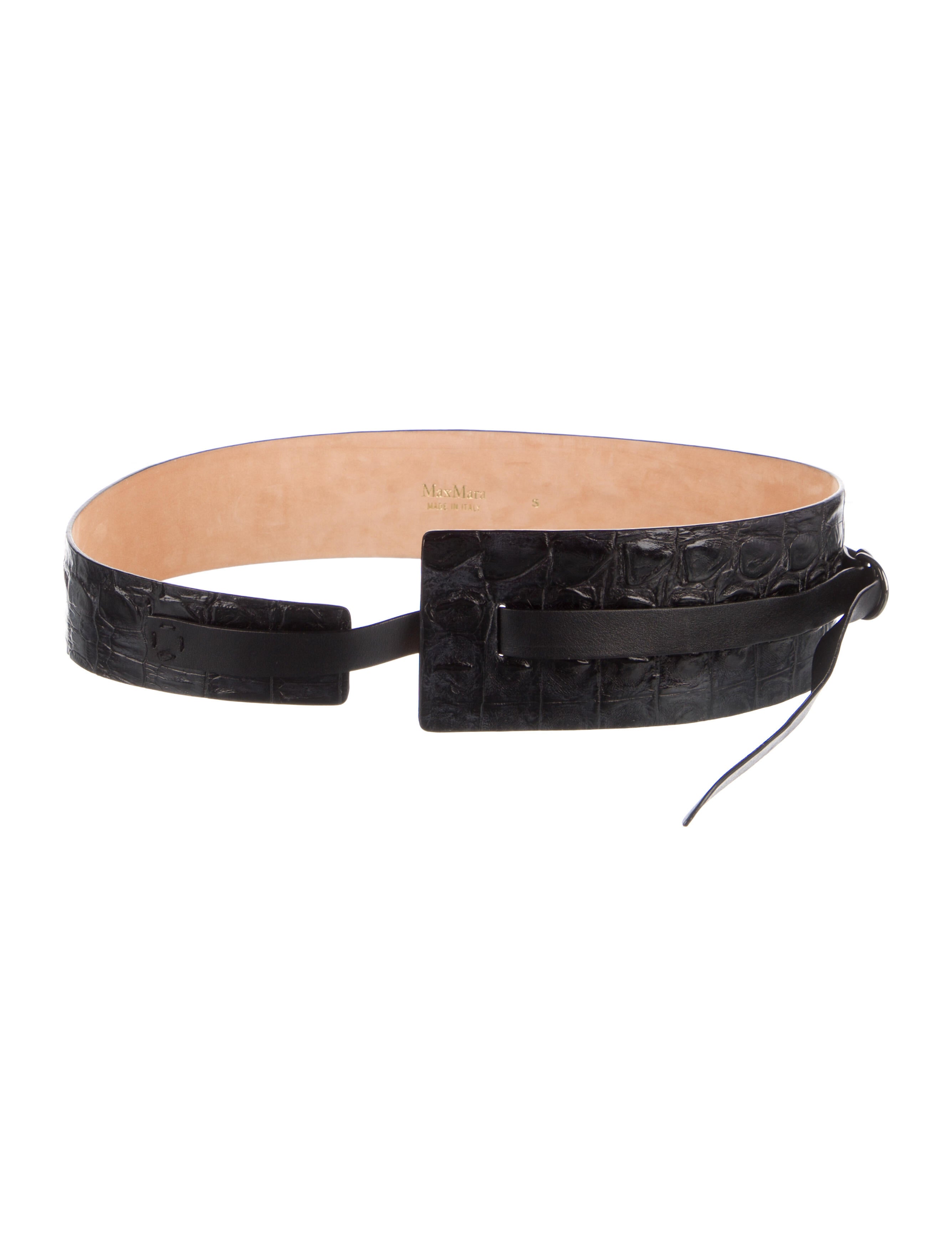 Max Mara Wide Embossed Leather Waist Belt