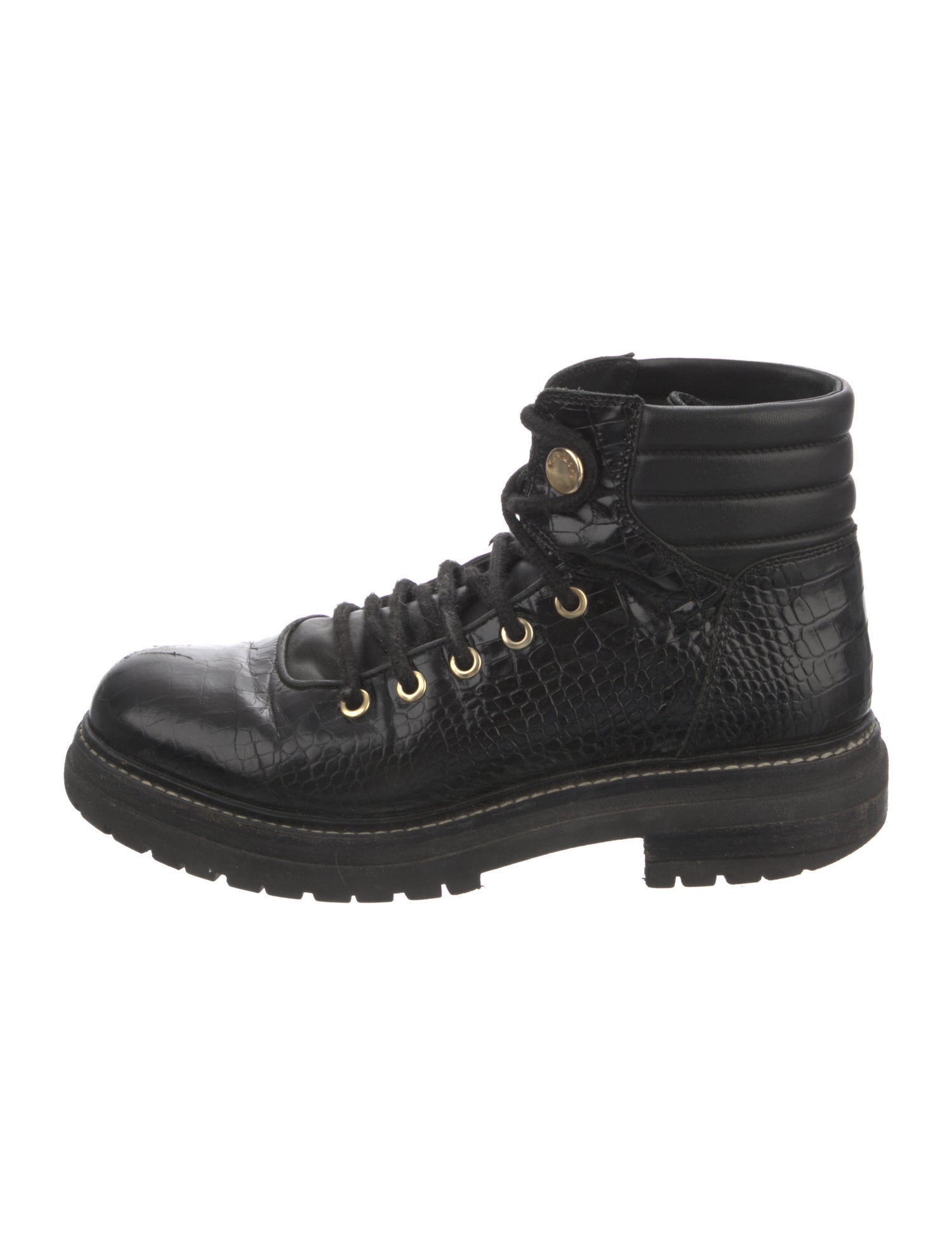 Max Mara Leather Combat Boots