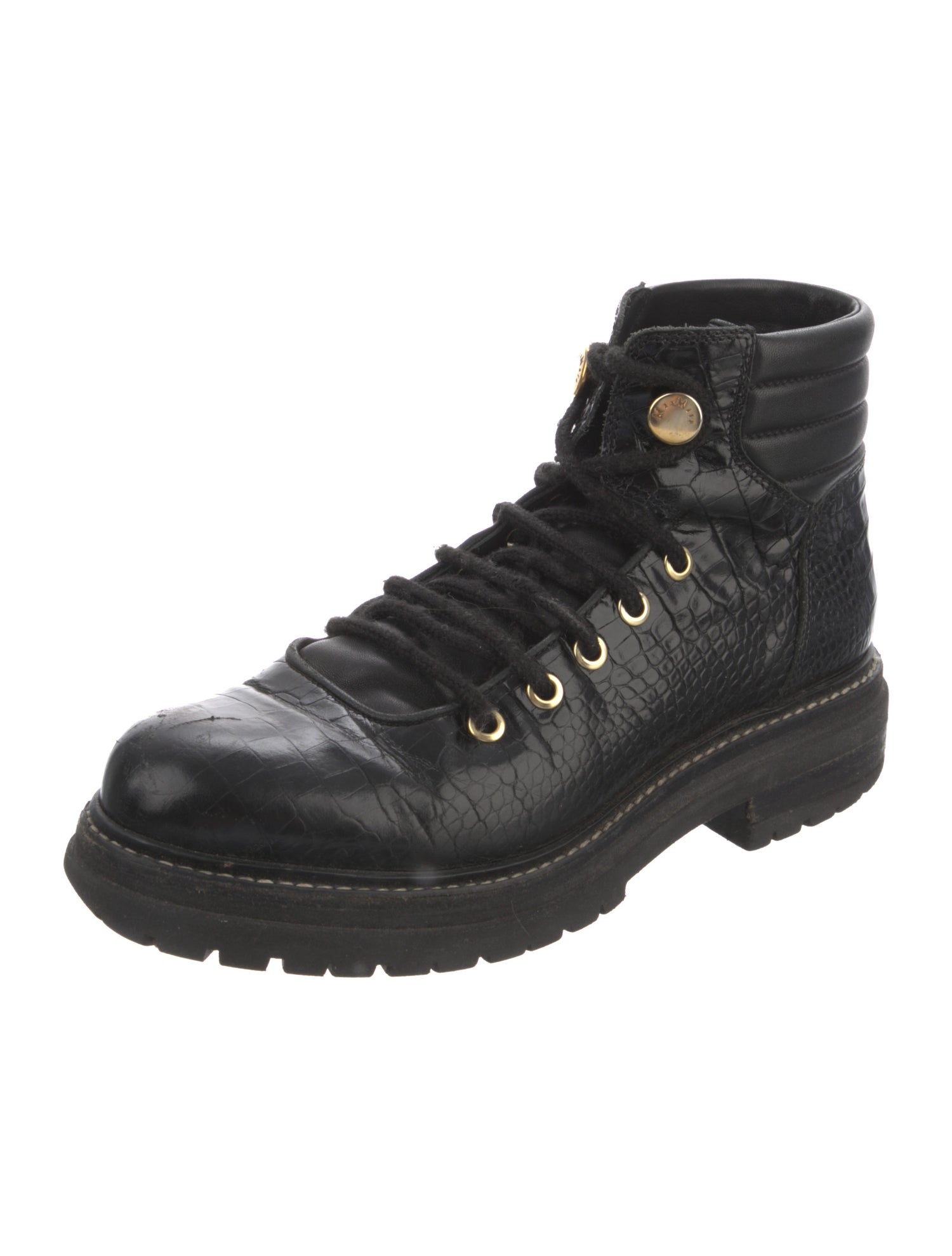Max Mara Leather Combat Boots
