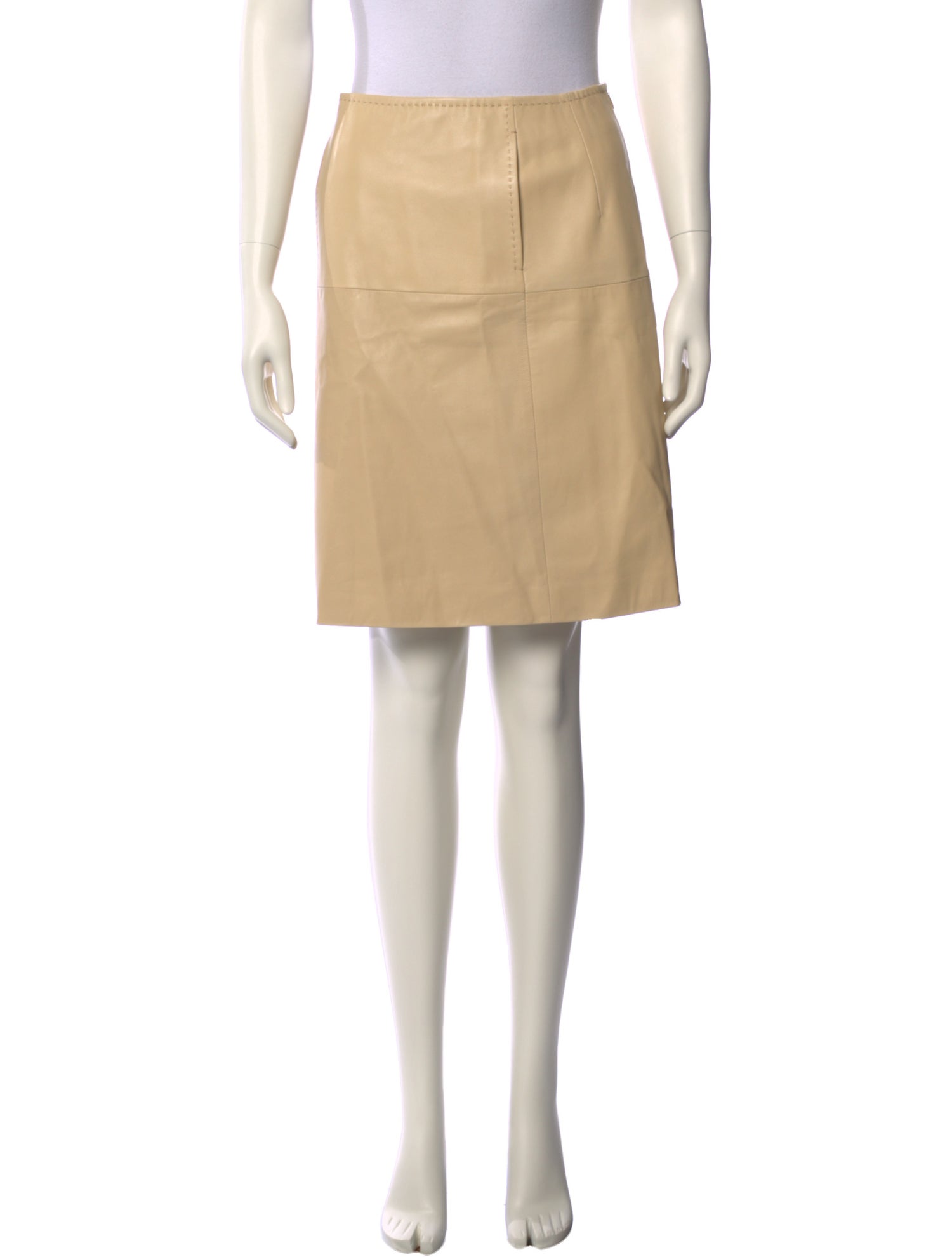 Max Mara Leather Knee-Length Skirt