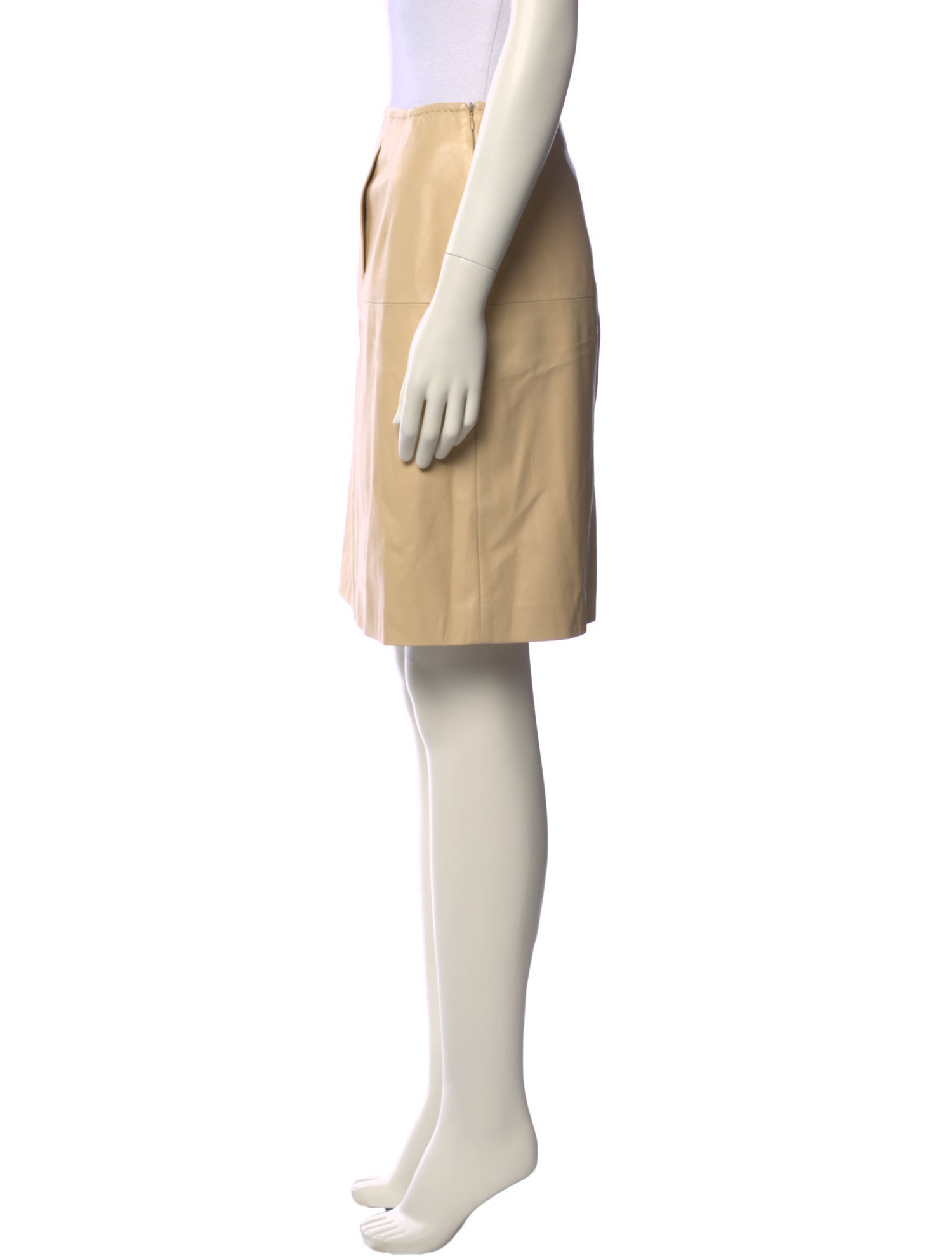 Max Mara Leather Knee-Length Skirt