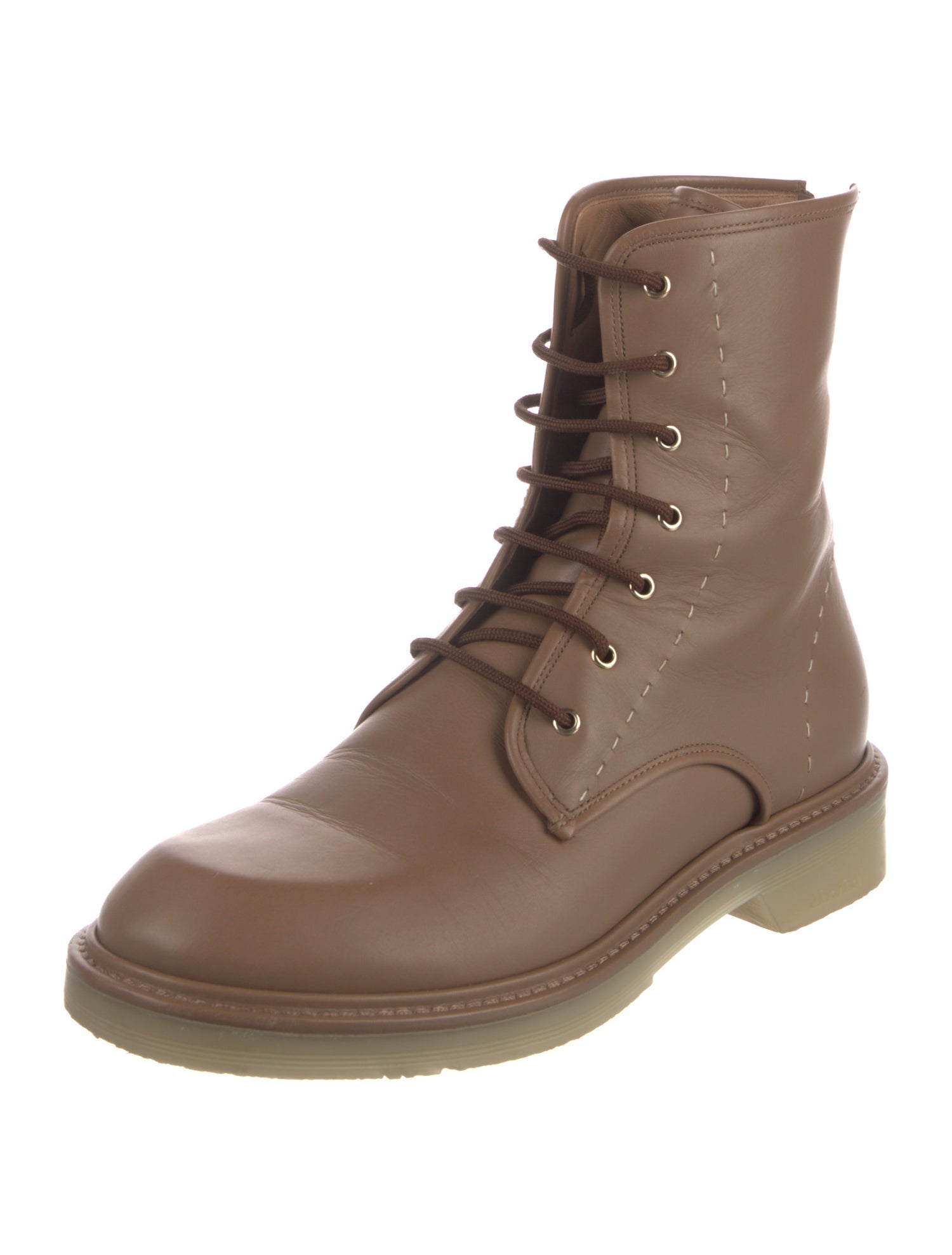 Max Mara Leather Combat Boots