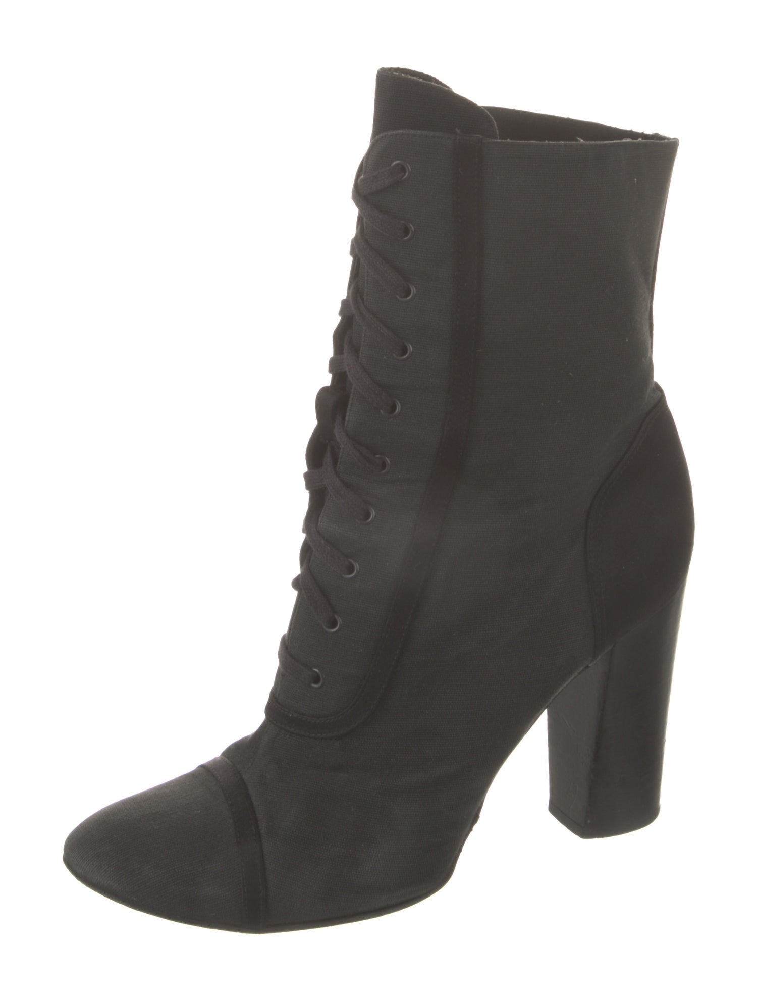 Max Mara Canvas Lace-Up Boots