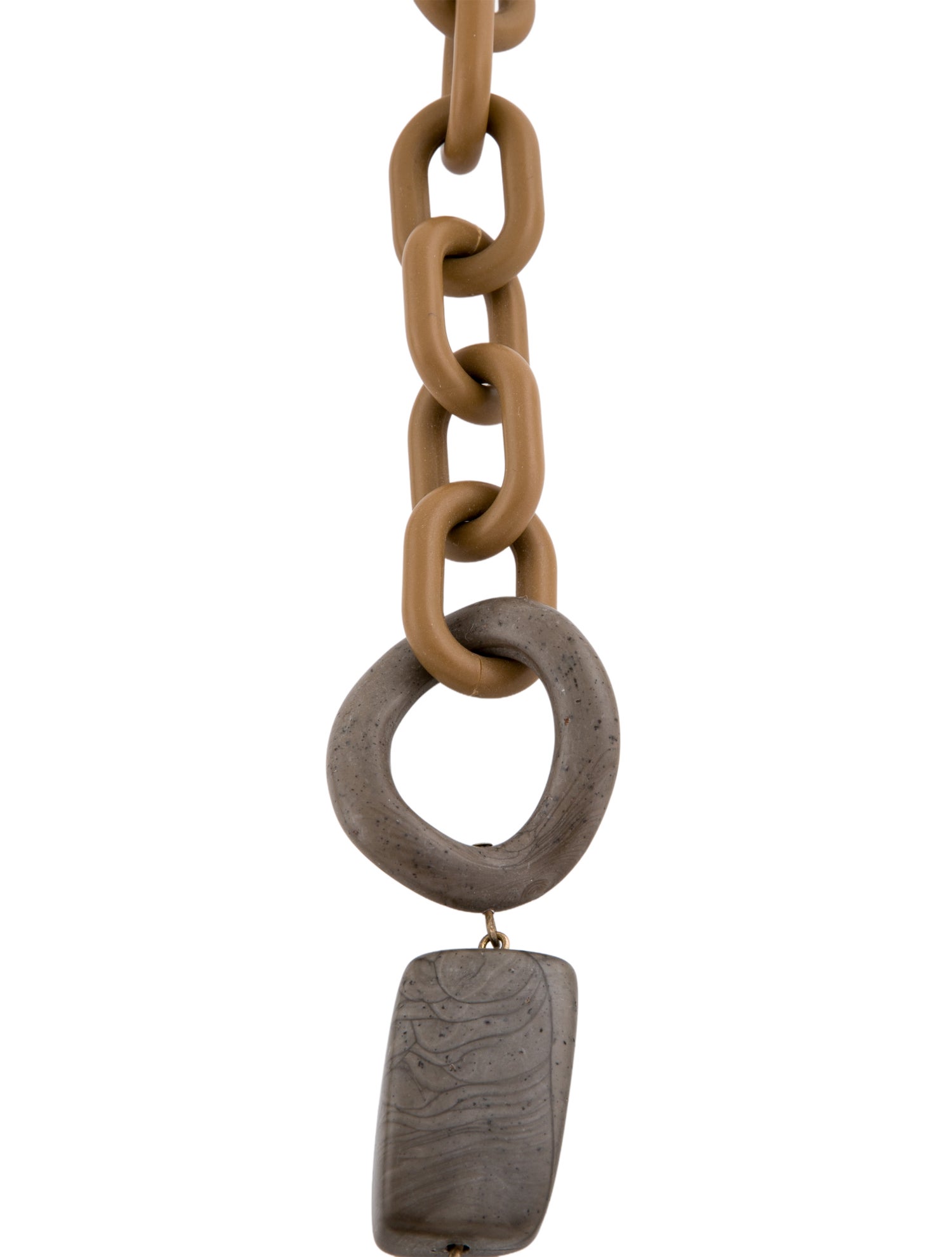 Max Mara Faux Pearl & Resin Comune Contrast Link Chain Necklace