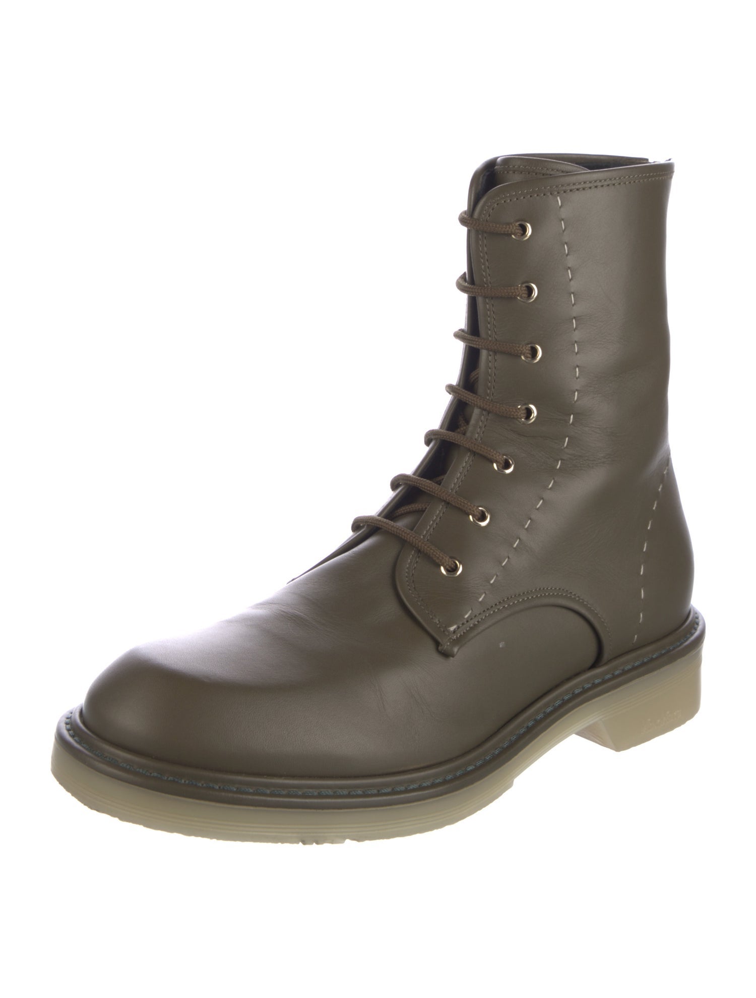 Max Mara Leather Combat Boots