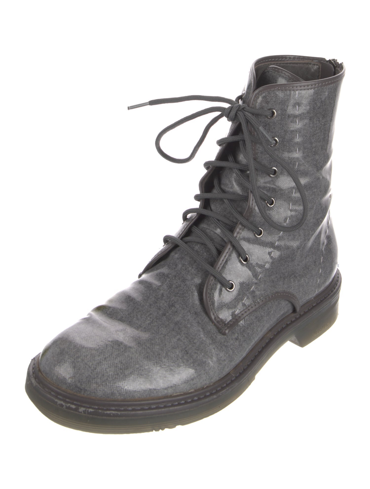 Max Mara Patent Leather Combat Boots