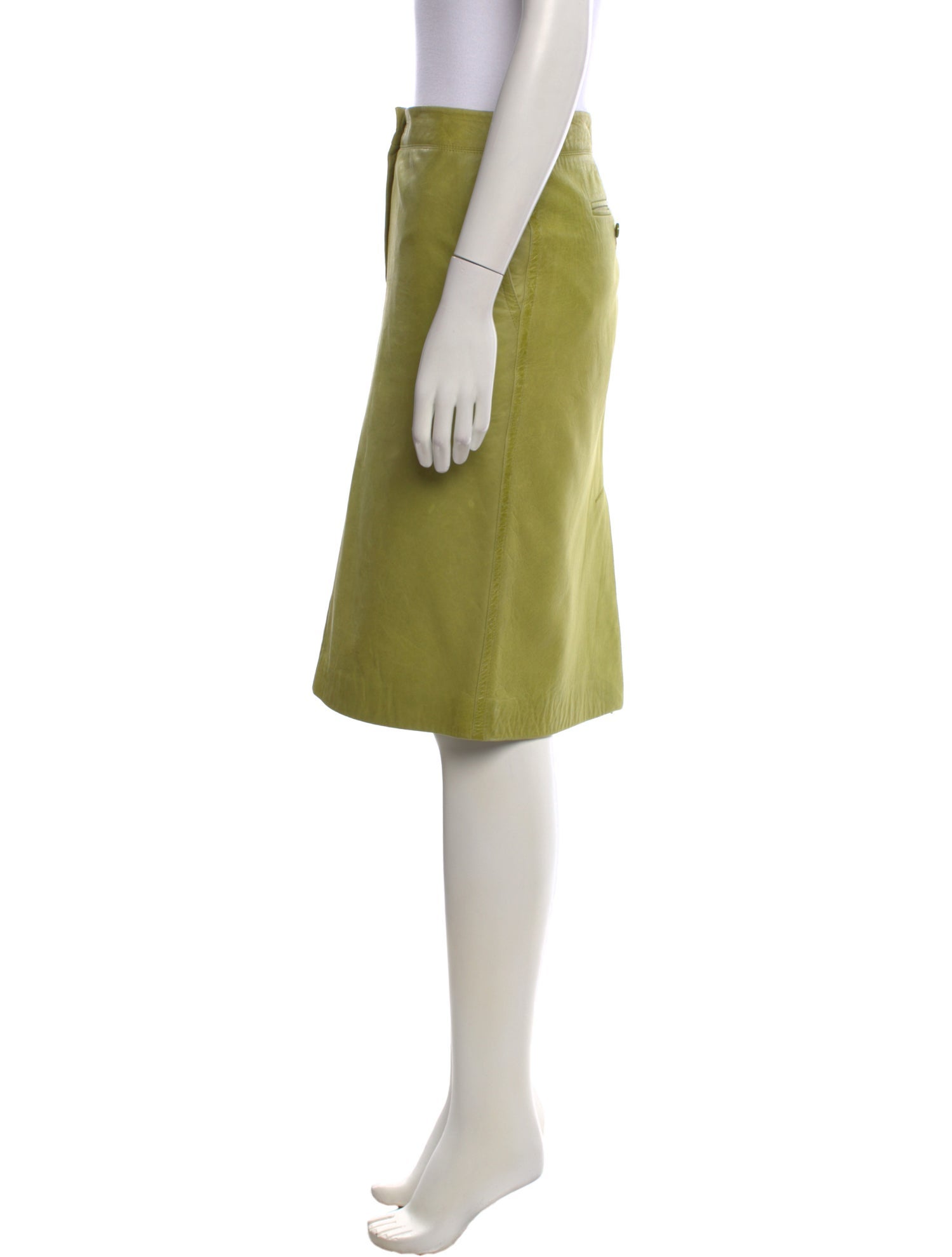 Max Mara Leather Knee-Length Skirt