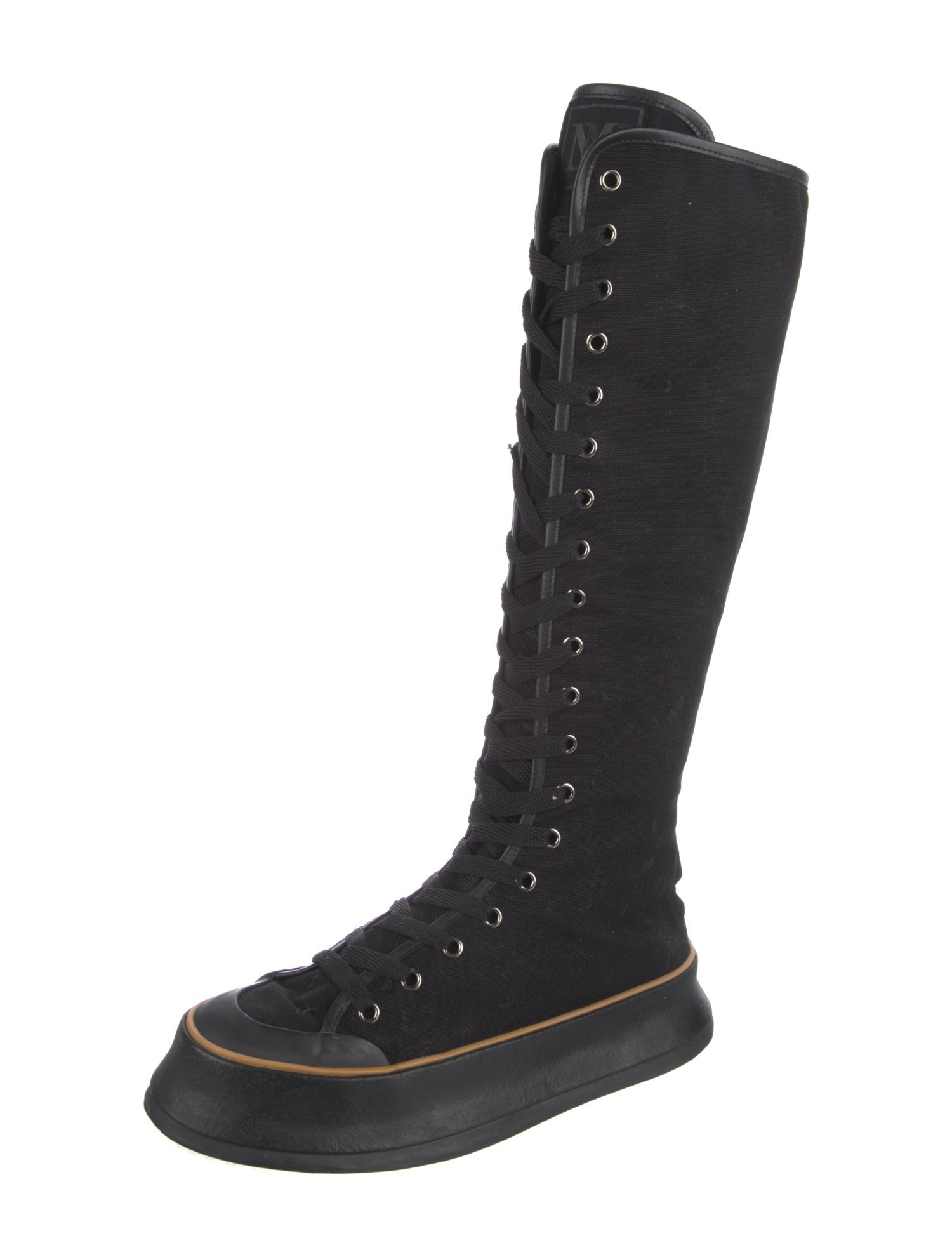 Max Mara Canvas Lace-Up Boots