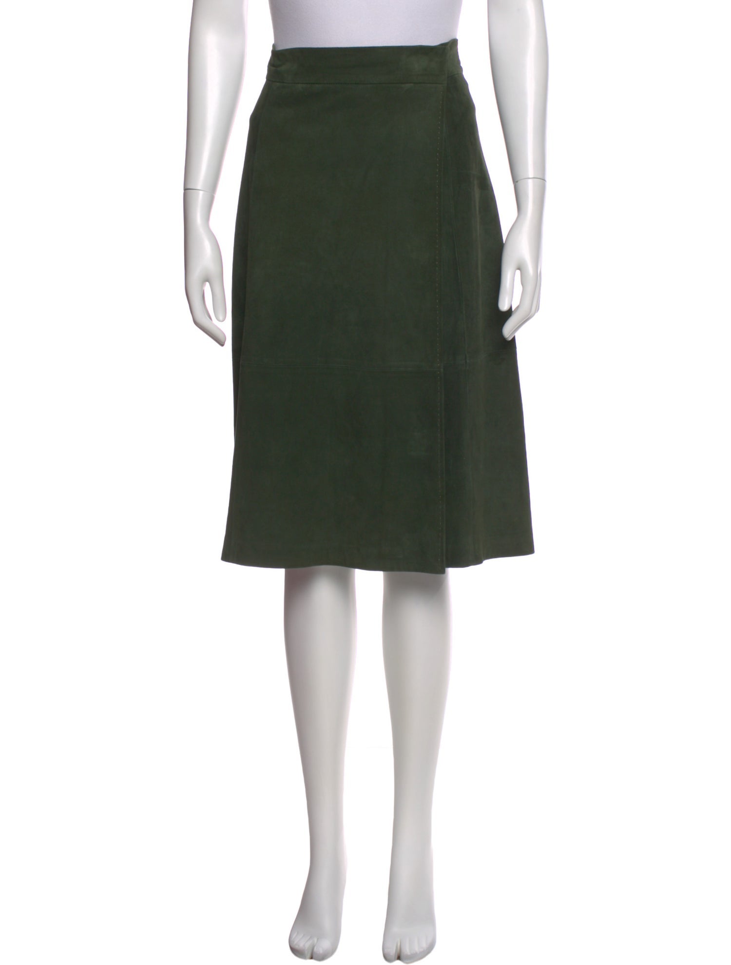 Max Mara Faux Leather Knee-Length Skirt