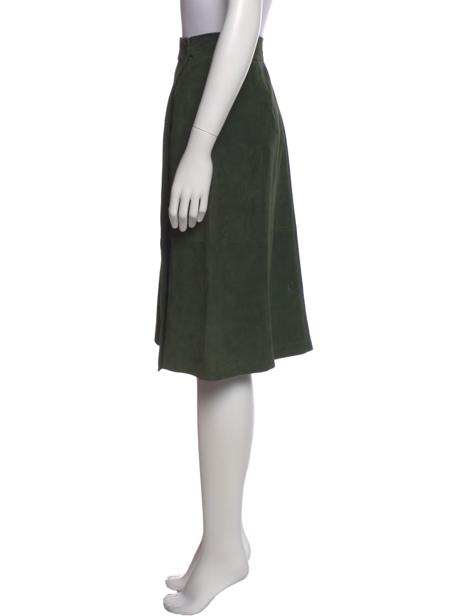 Max Mara Faux Leather Knee-Length Skirt