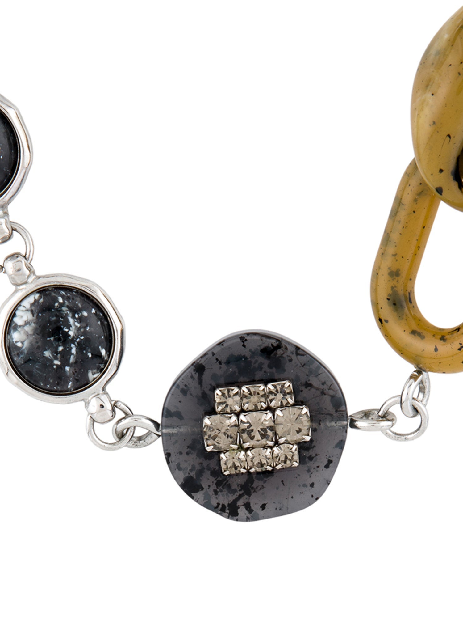 Max Mara Crystal & Resin Chain Necklace