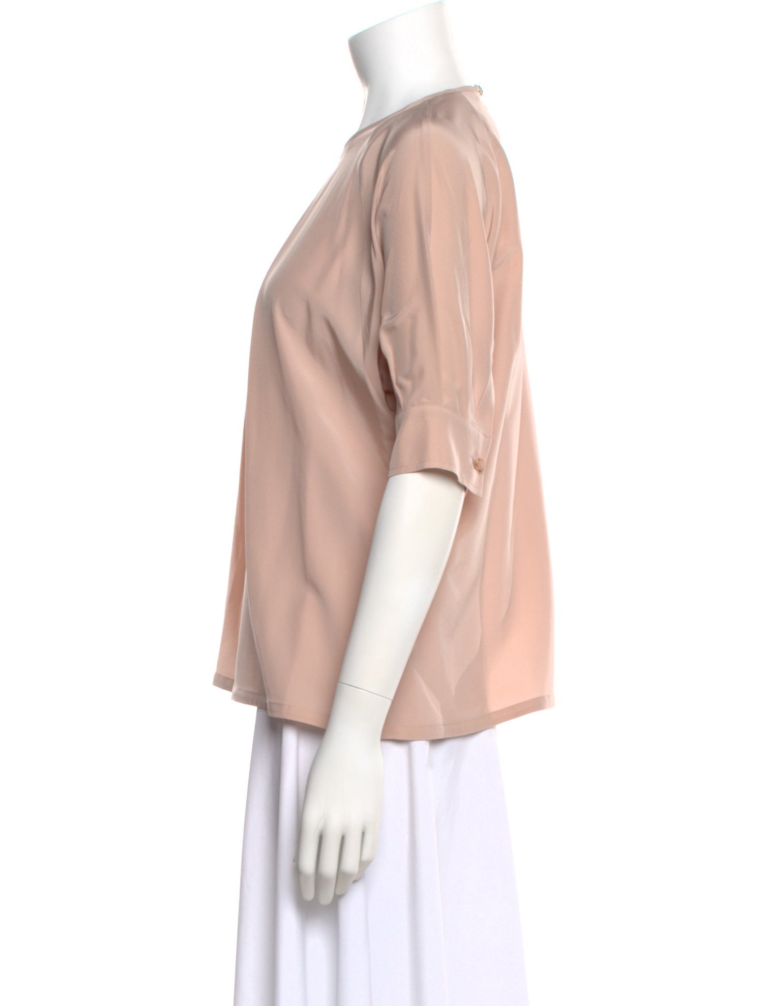 Max Mara Silk Crew Neck Blouse