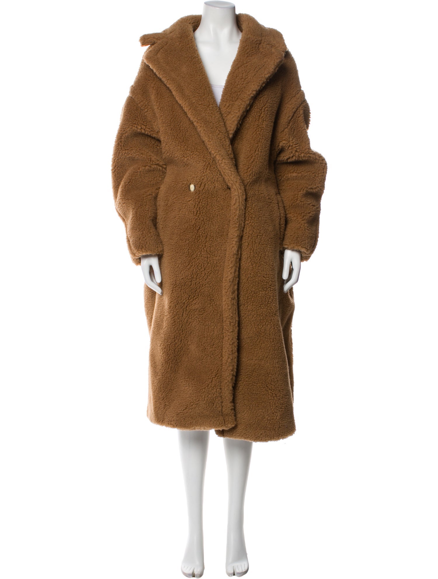 Max Mara Camel Hair Faux Fur Coat