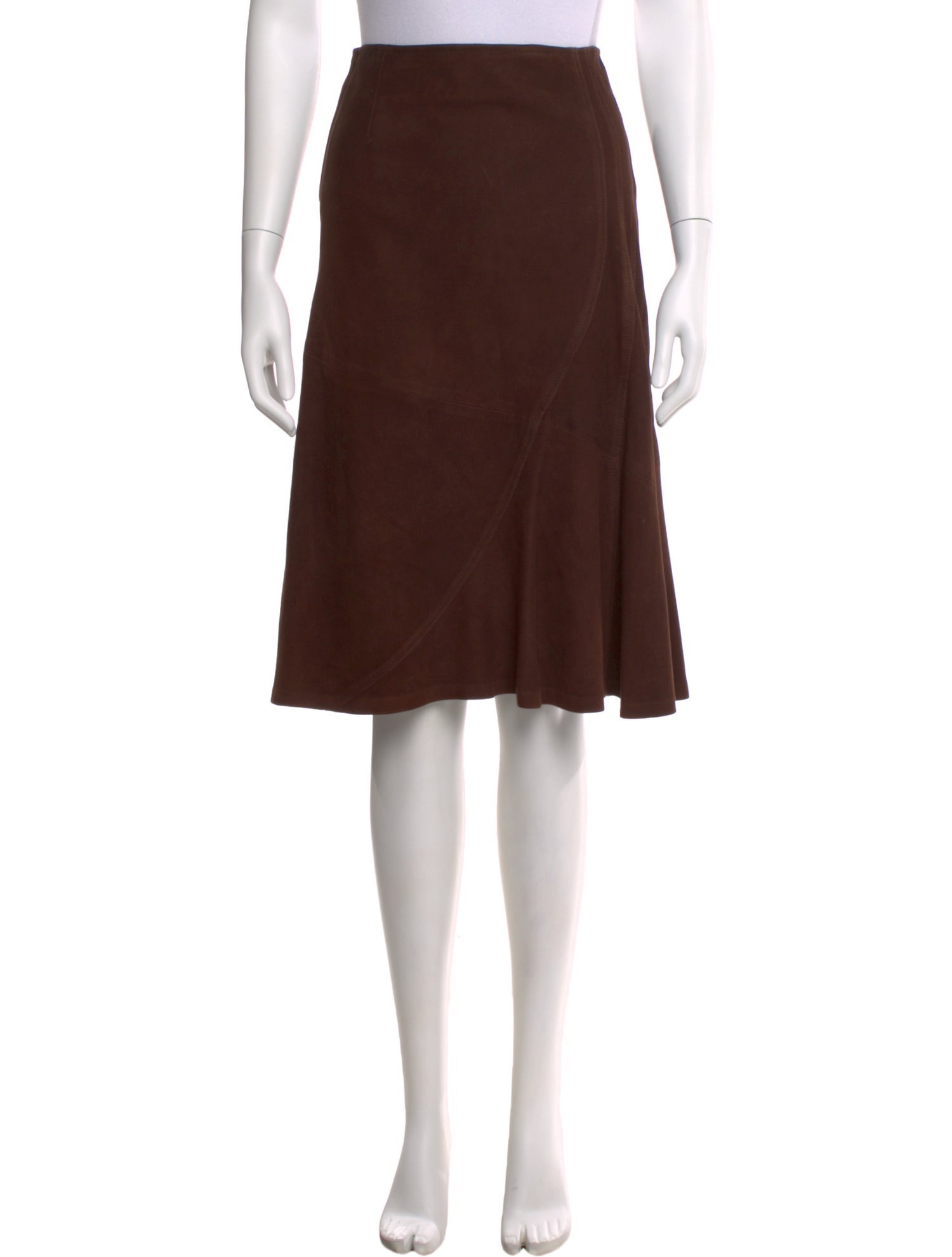 Max Mara Leather Knee-Length Skirt