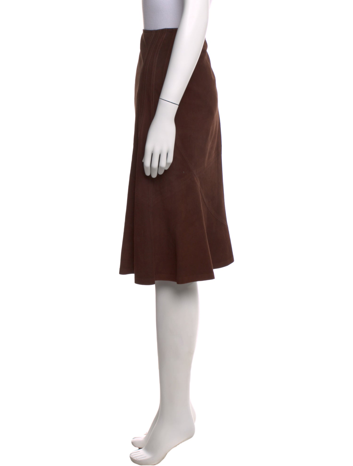 Max Mara Leather Knee-Length Skirt