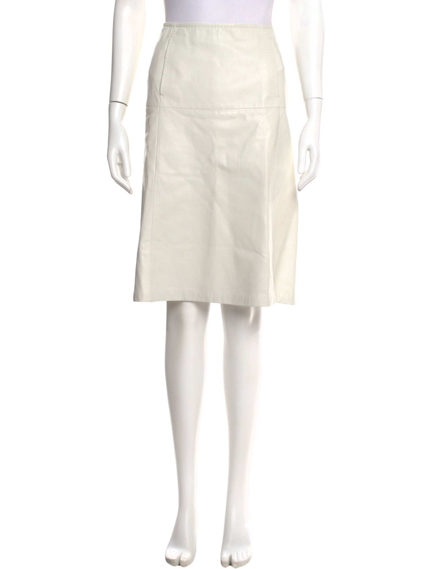 Max Mara Leather Knee-Length Skirt