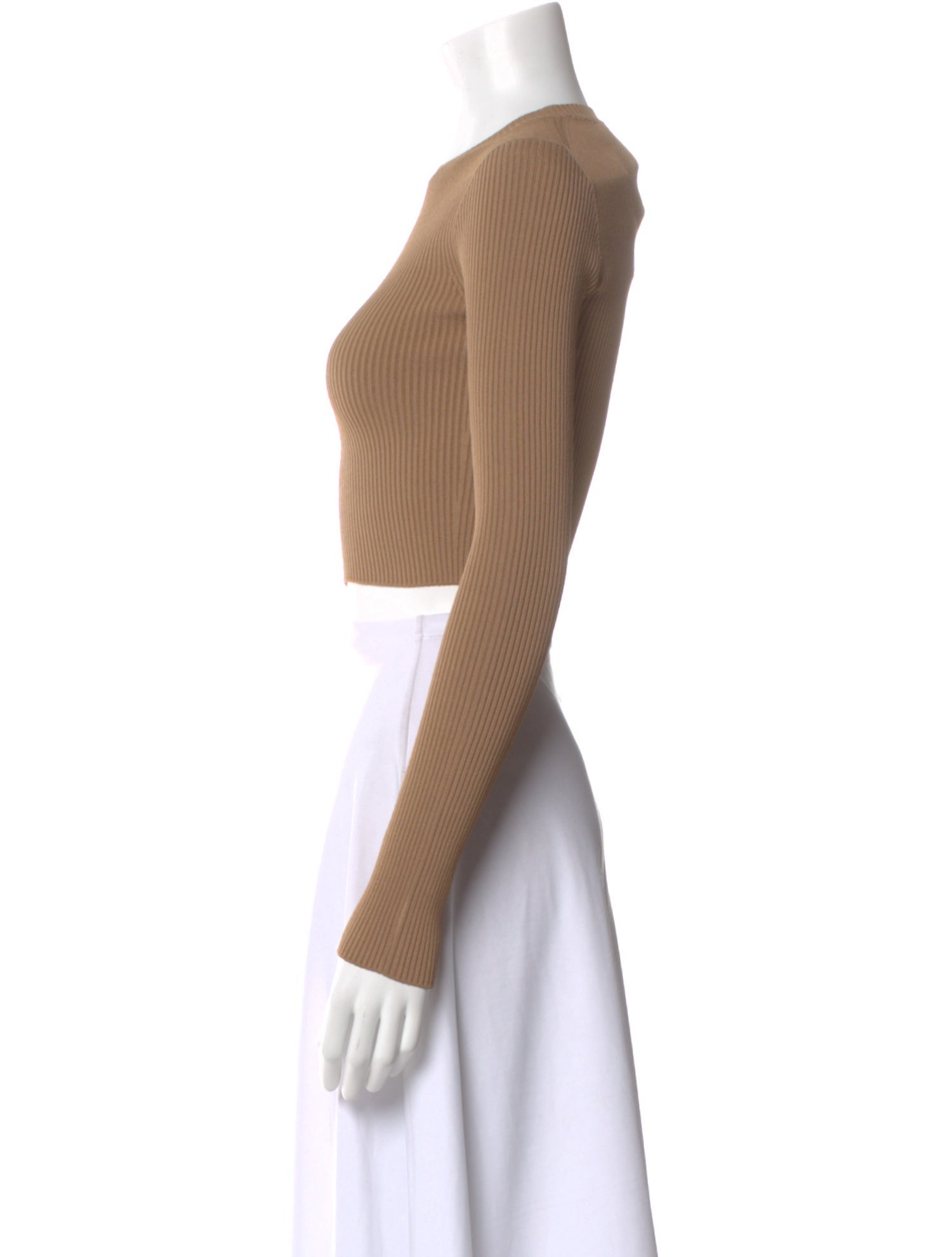 Max Mara Crew Neck Long Sleeve Crop Top w/ Tags