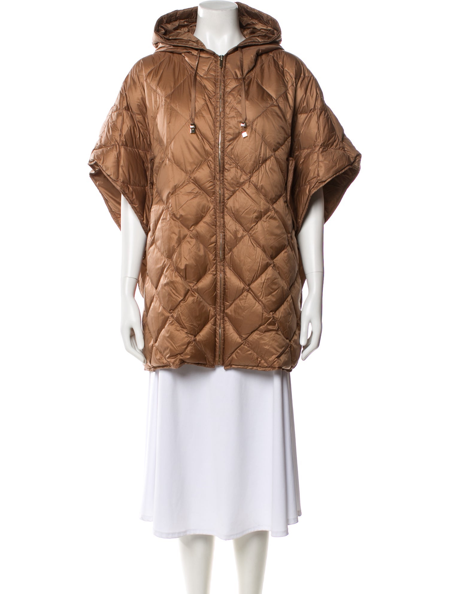 Max Mara Goose Down Plaid Print Down Jacket