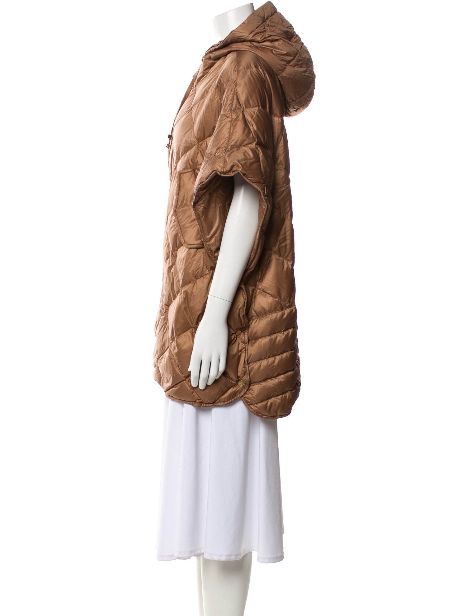 Max Mara Goose Down Plaid Print Down Jacket