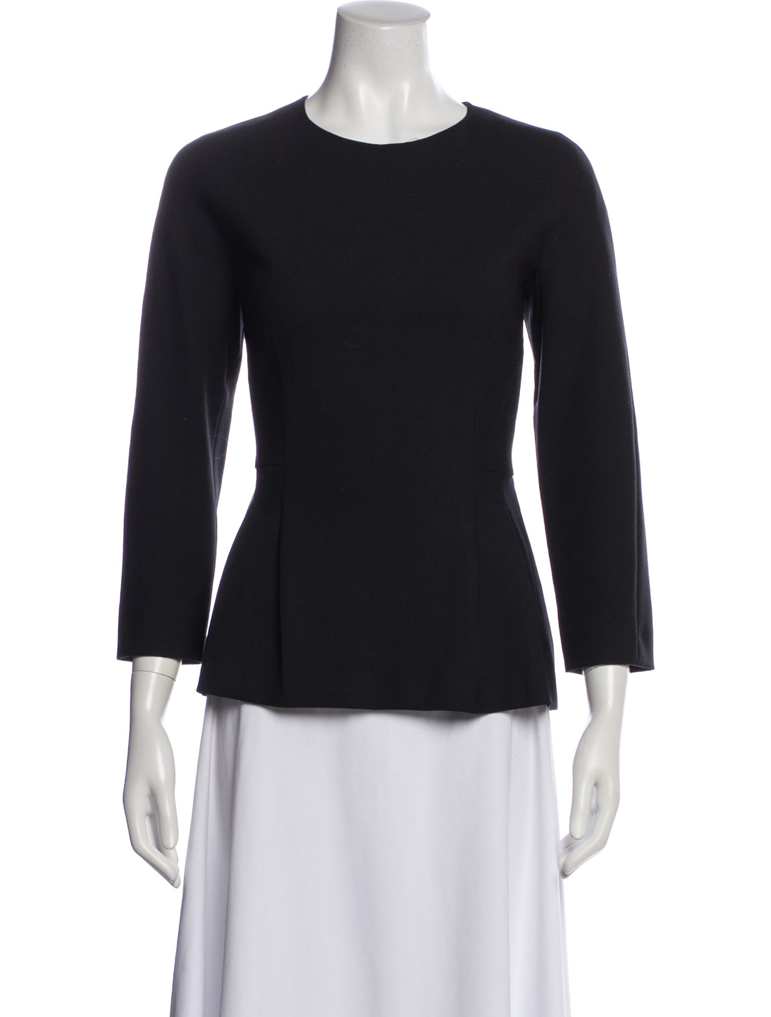 Max Mara Virgin Wool Crew Neck Blouse