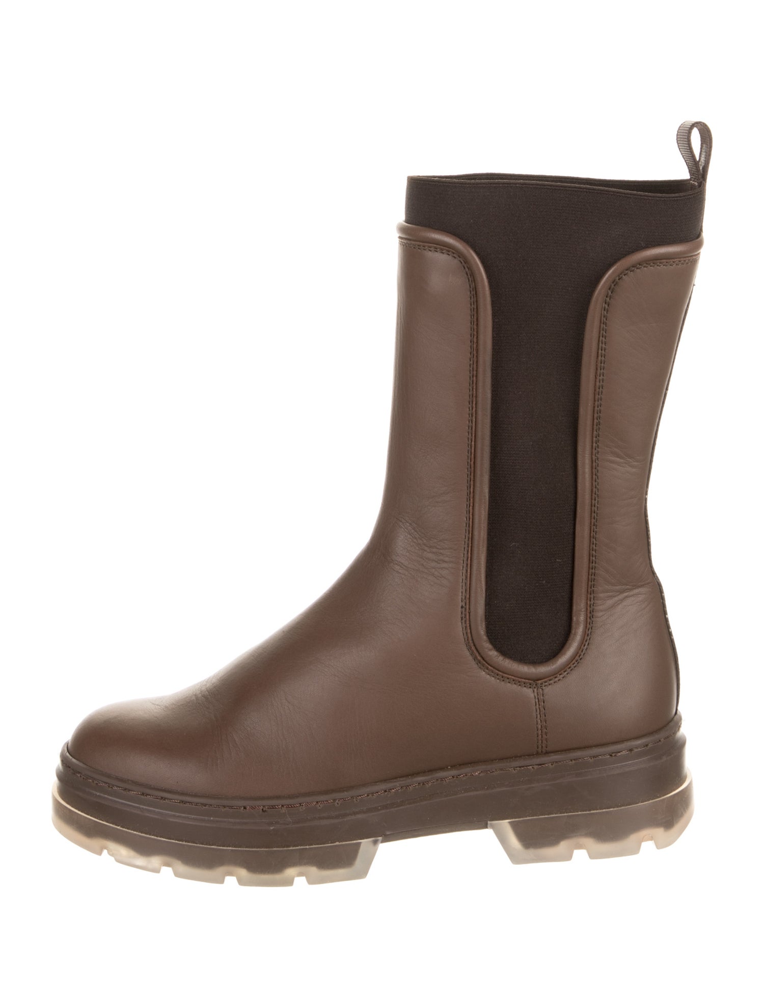 Max Mara Leather Colorblock Pattern Chelsea Boots