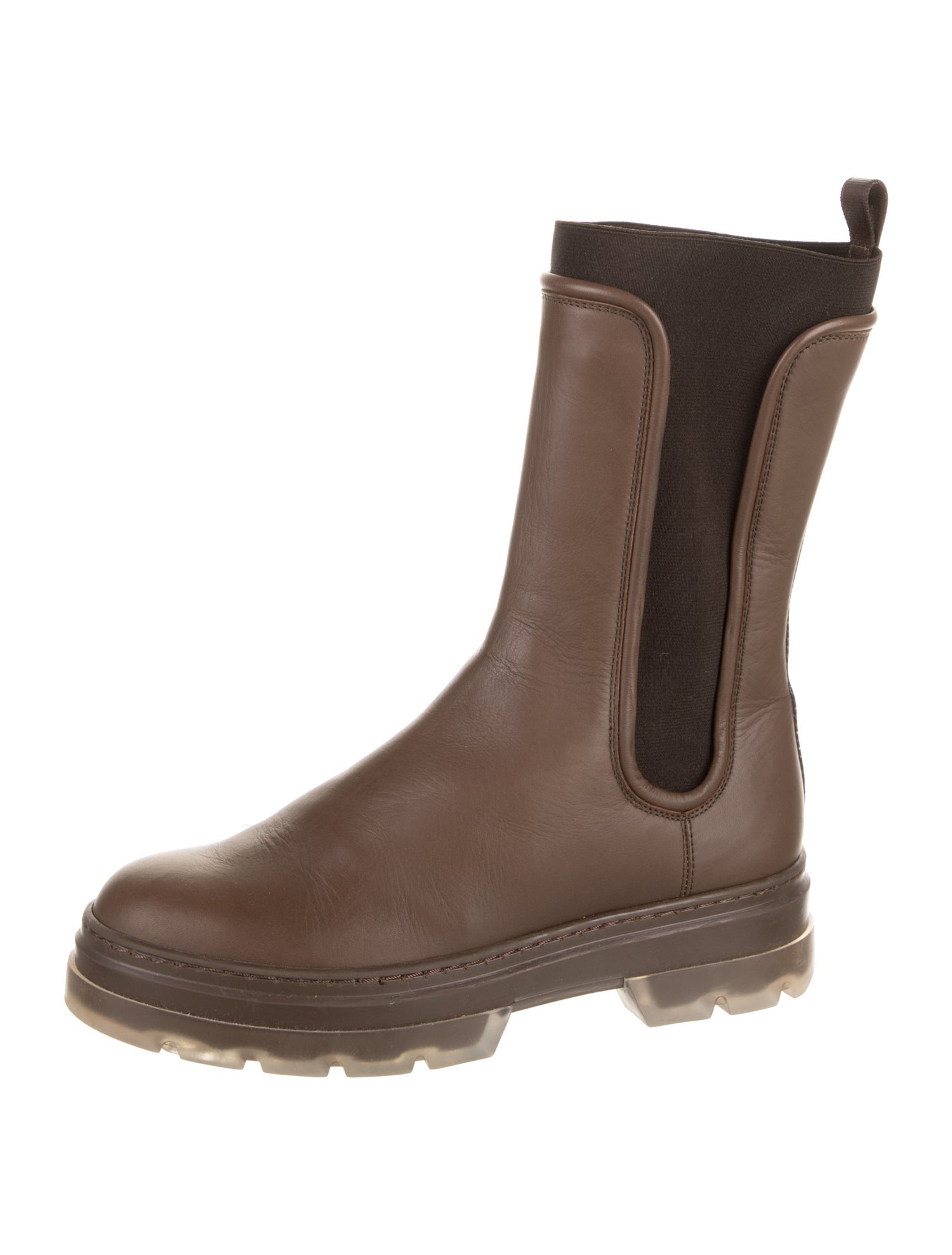 Max Mara Leather Colorblock Pattern Chelsea Boots