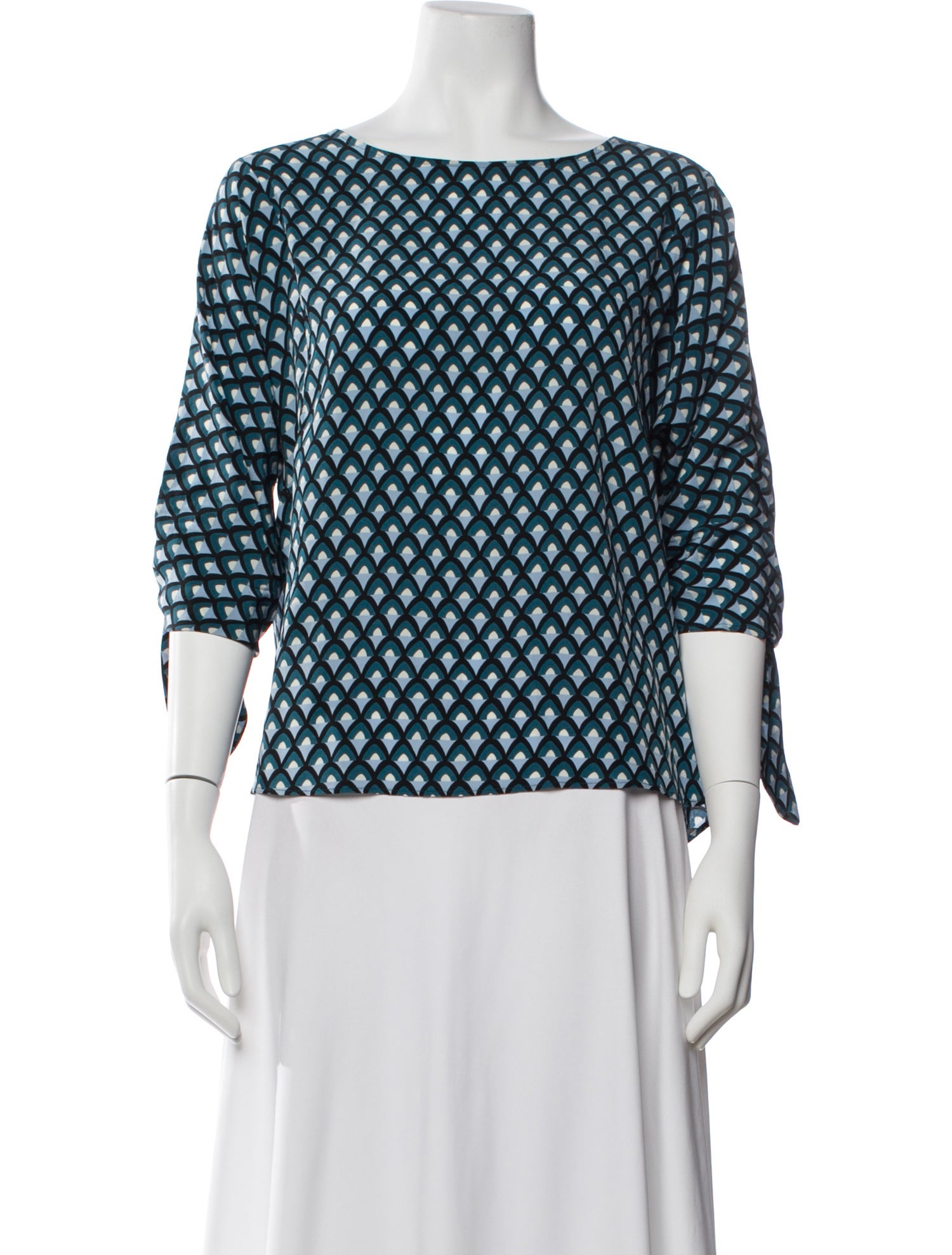 Max Mara Patterned Crew Neck Top