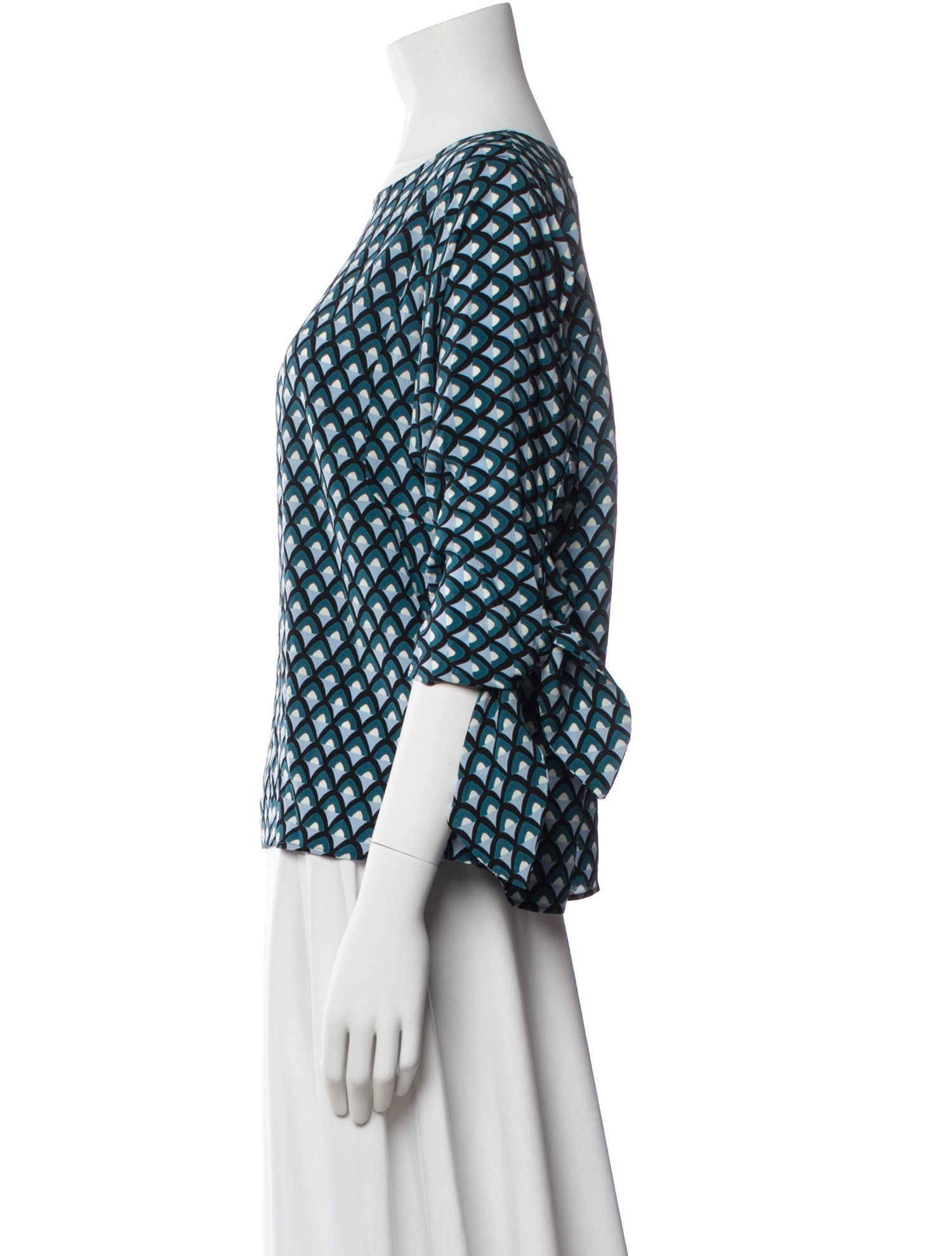 Max Mara Patterned Crew Neck Top