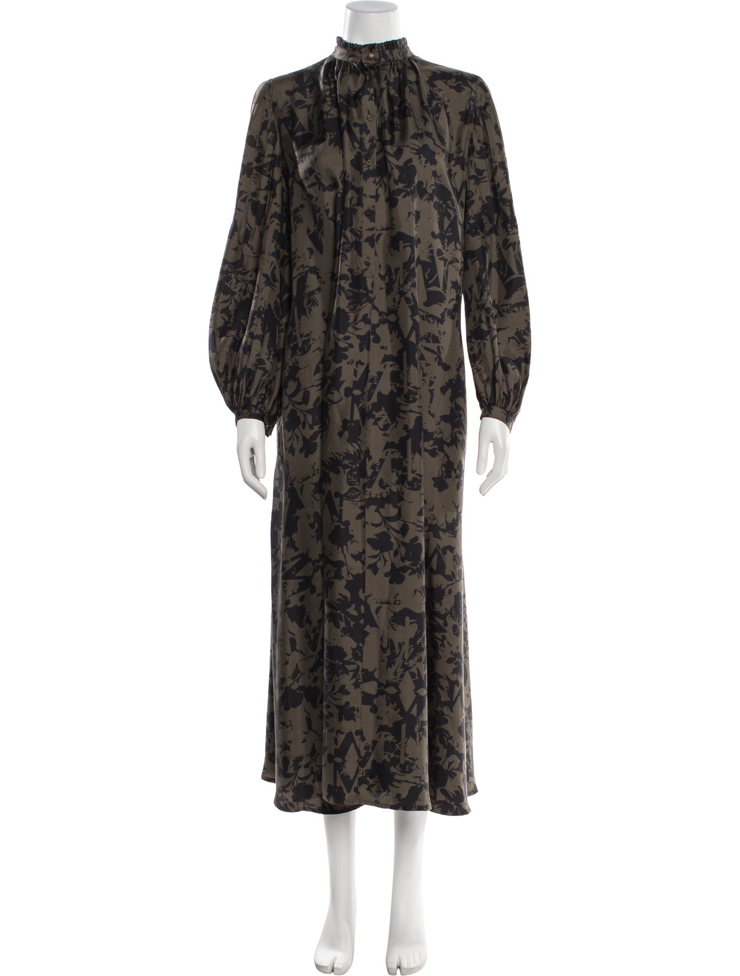 green emerald velvet dress MAX MARA Jene Belted Silk Shirtdress In Moss Green – Petite Chérie main image 1