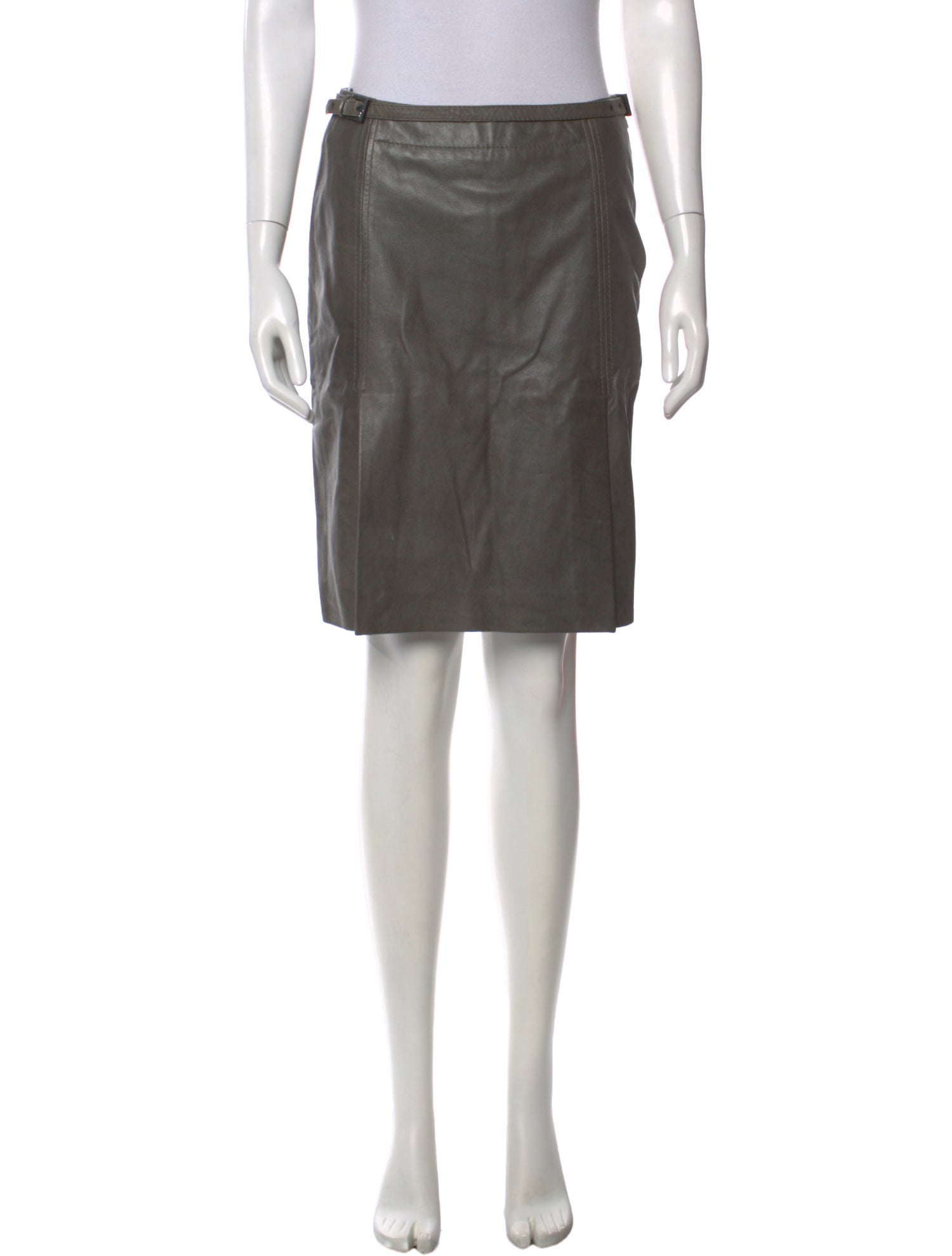 Max Mara Leather Knee-Length Skirt